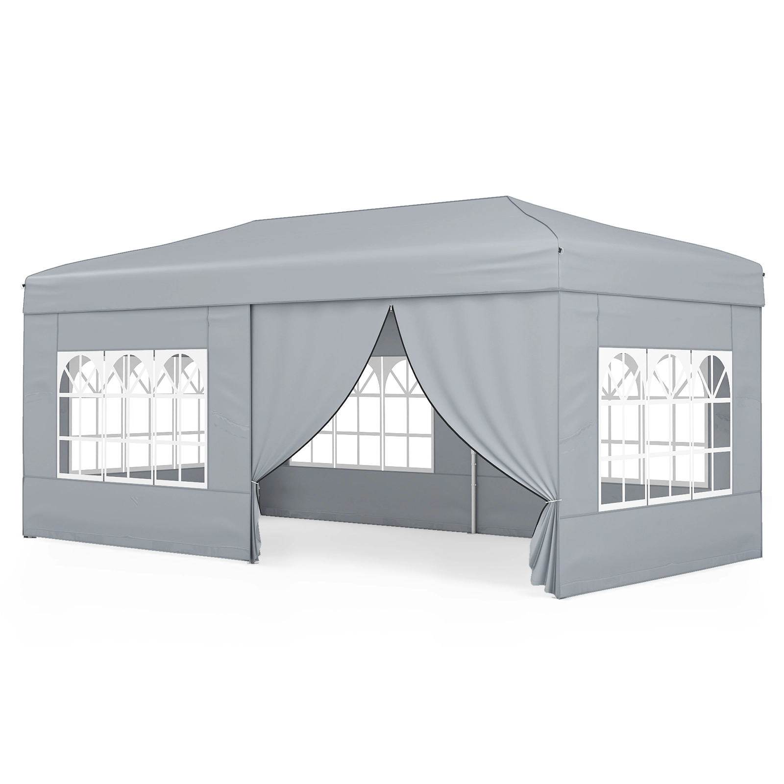 LJG 10 x 20 Feet Pop up Canopy Tent Instant Setup with 6 Sidewalls