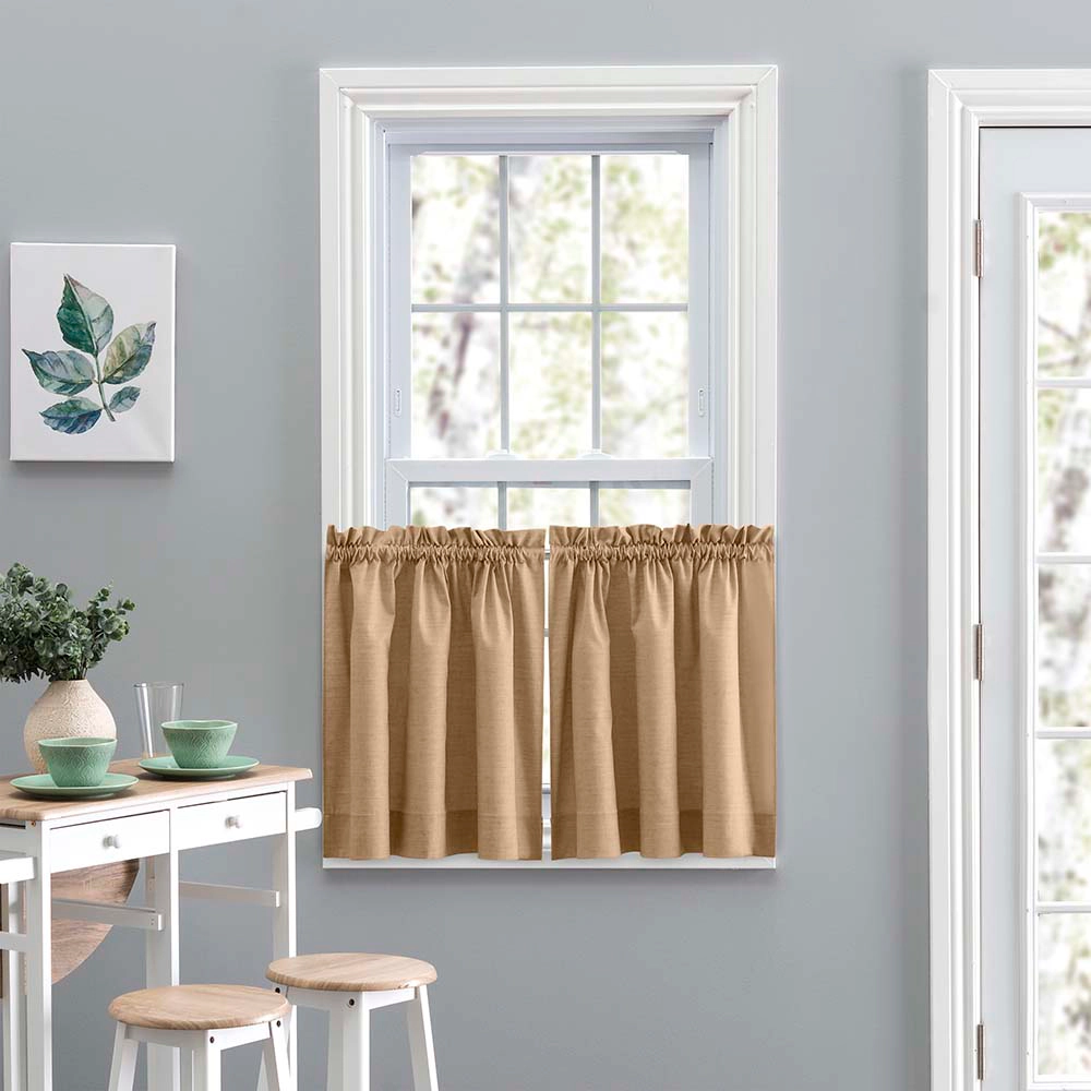 Ellis Lisa Solid Color Poly Cotton Add Touch of Color to Room 1.5 Rod Pocket Duck Fabric Tailo Tiers