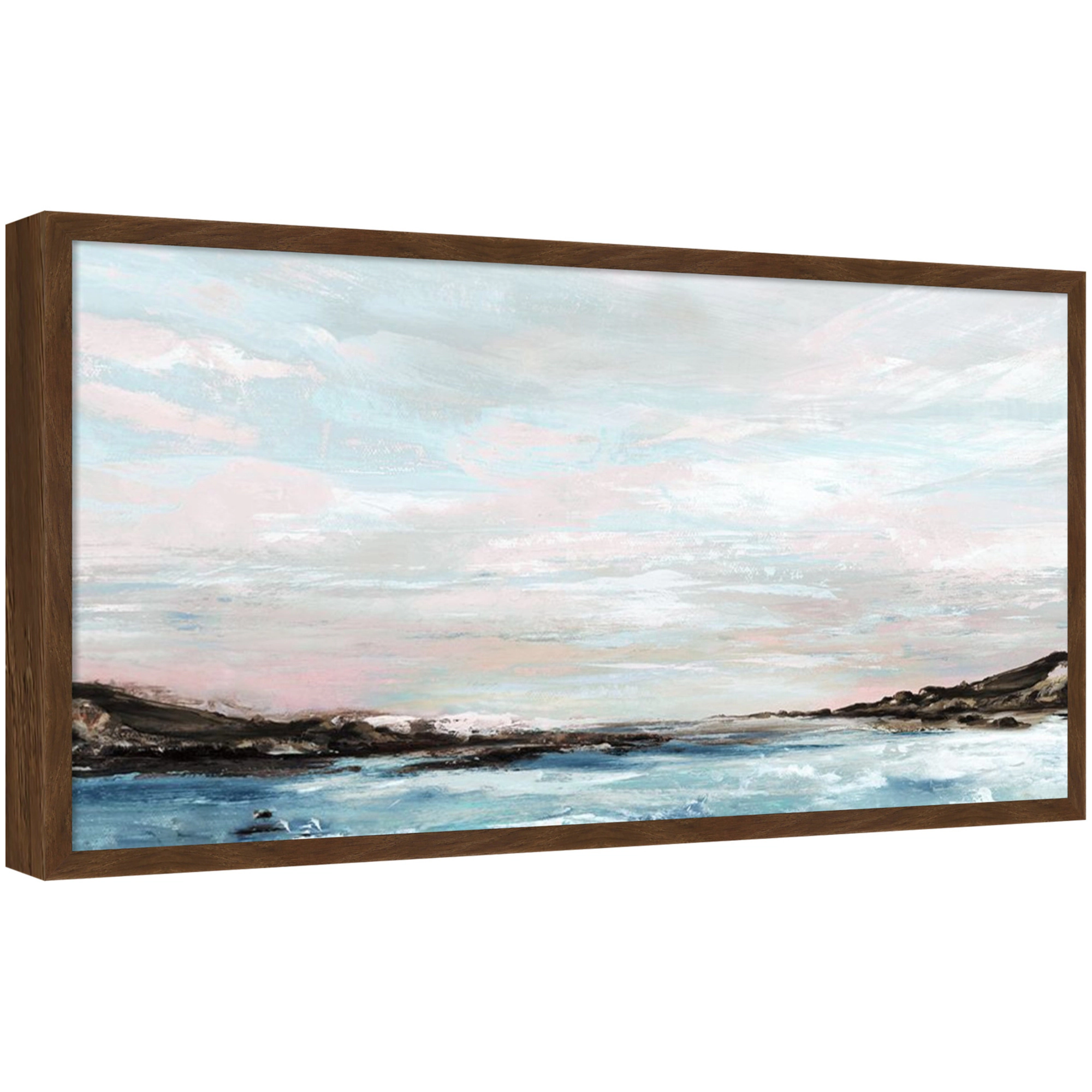 Amanti Art Calm Waters Under Pastel Skies Framed Canvas Wall Art Print