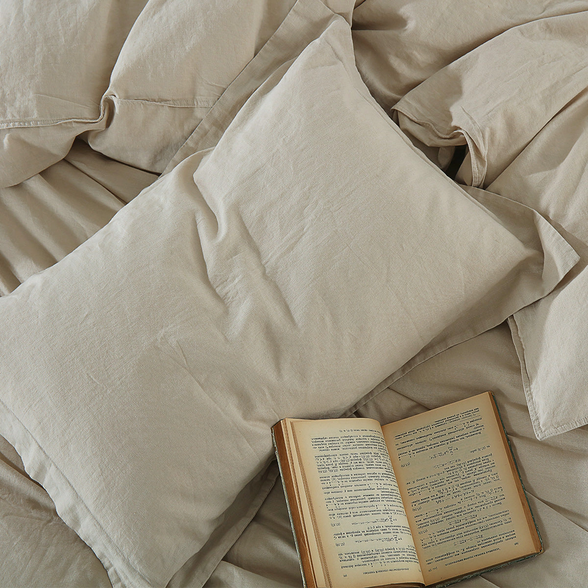 Egyptian Linens Pre Washed Belgian Flax Linen Cotton Duvet Cover Set