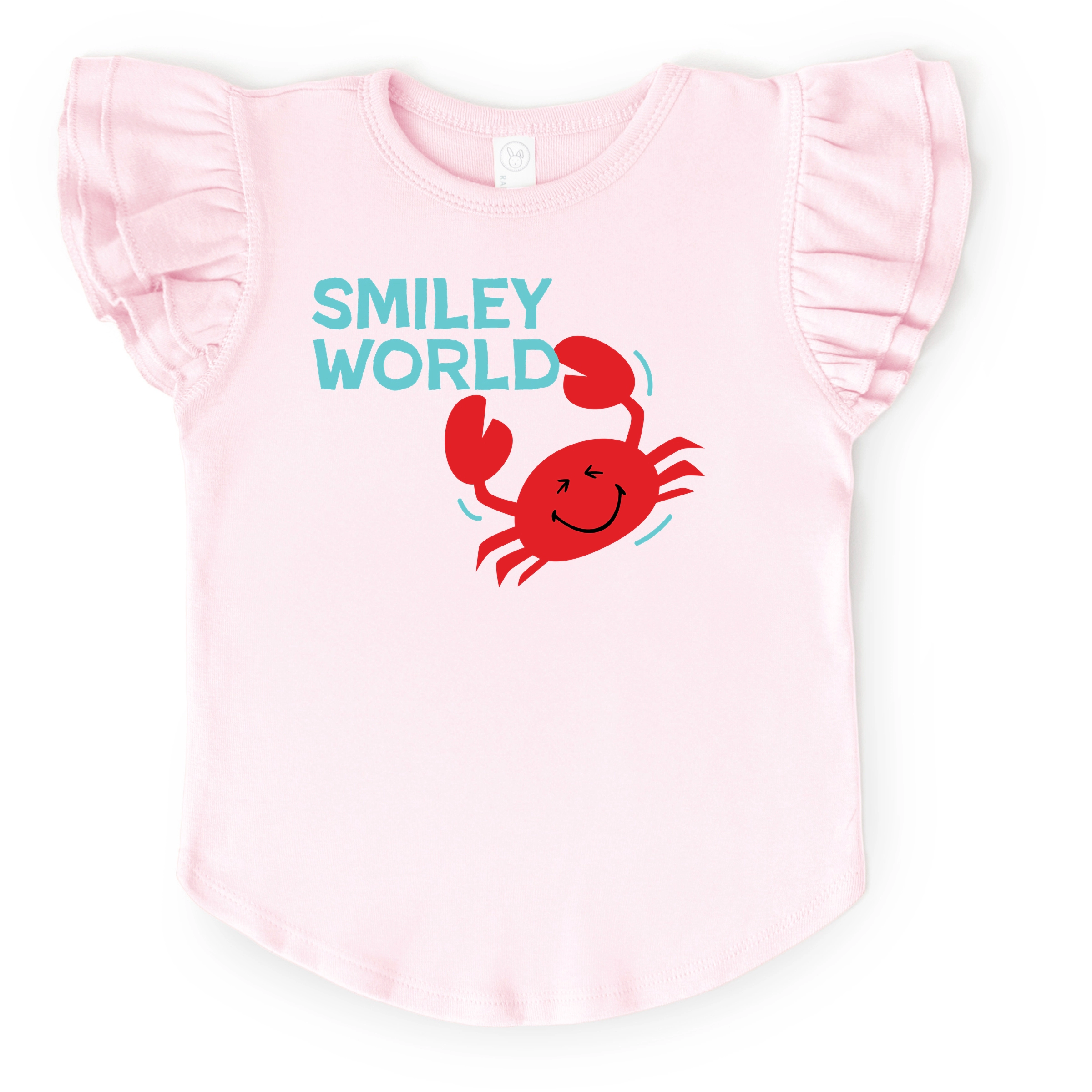 The Juniper Shop - Girl's Flutter Sleeve Graphic T-Shirt SmileyWorld Crabby