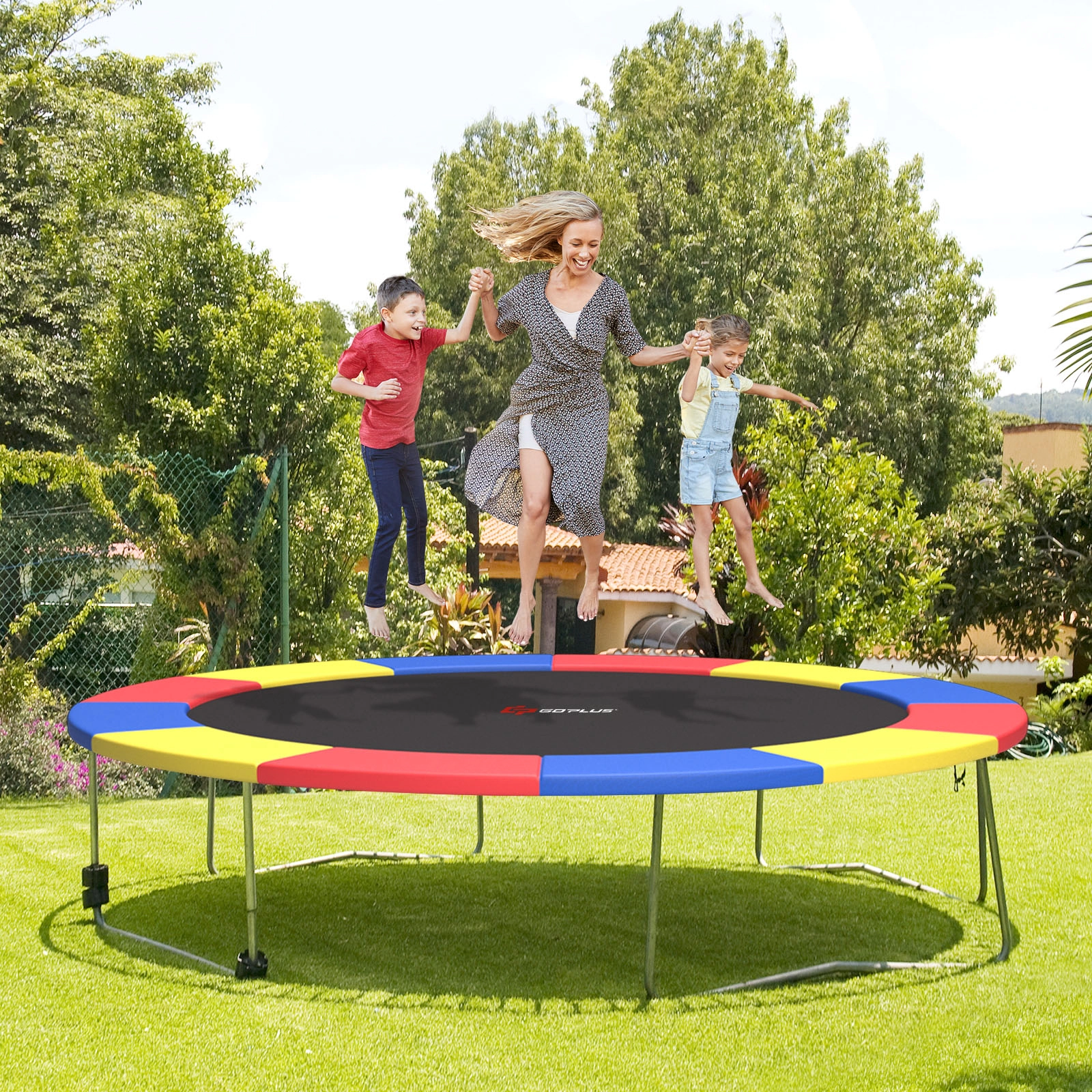 Hivvago 12 Feet Waterproof and Tear-Resistant Universal Trampoline Safety Pad Spring Cover