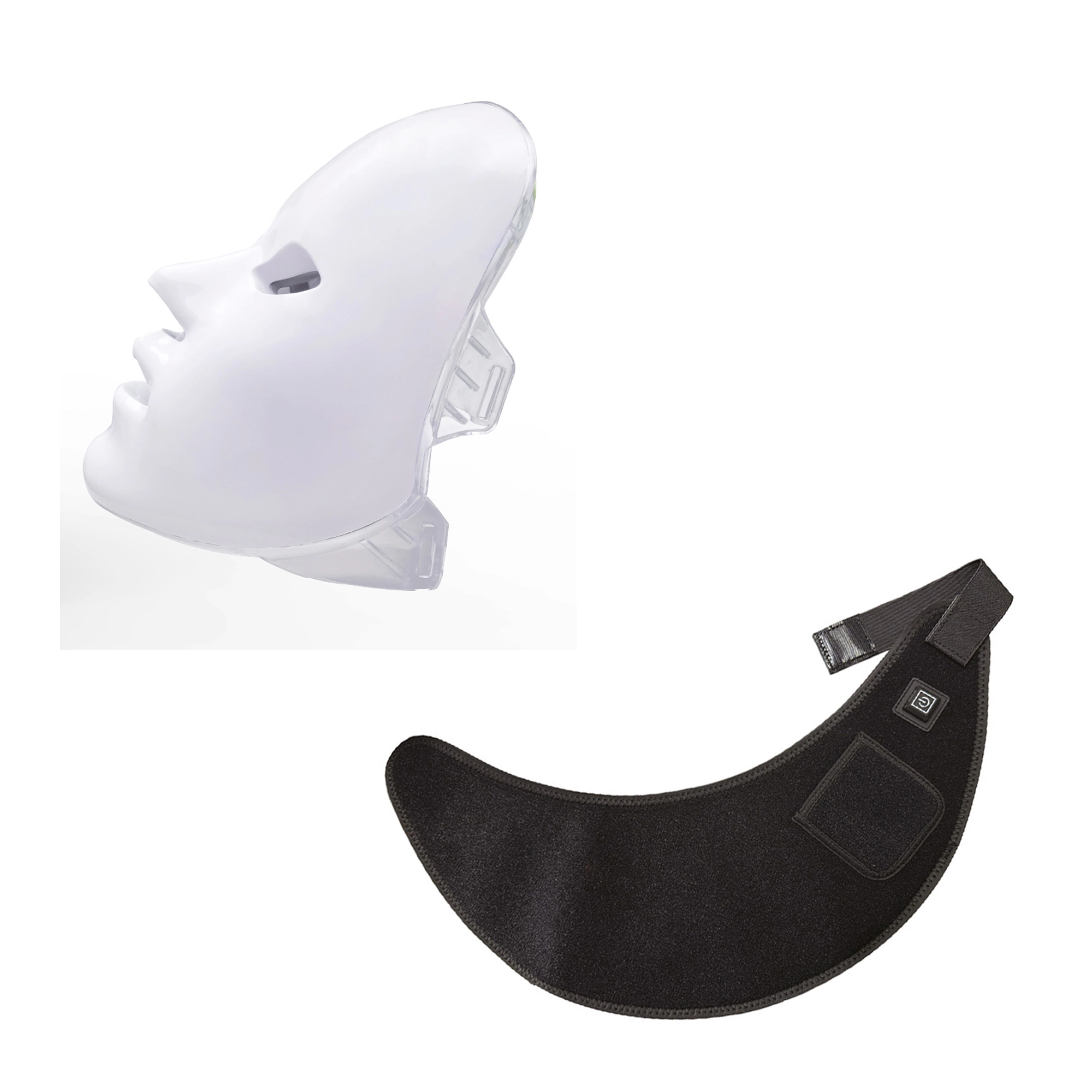 Pursonic Unisex Red Light Therapy Wellness Set: Neck Wrap & 7-in-1 LED Face Mask