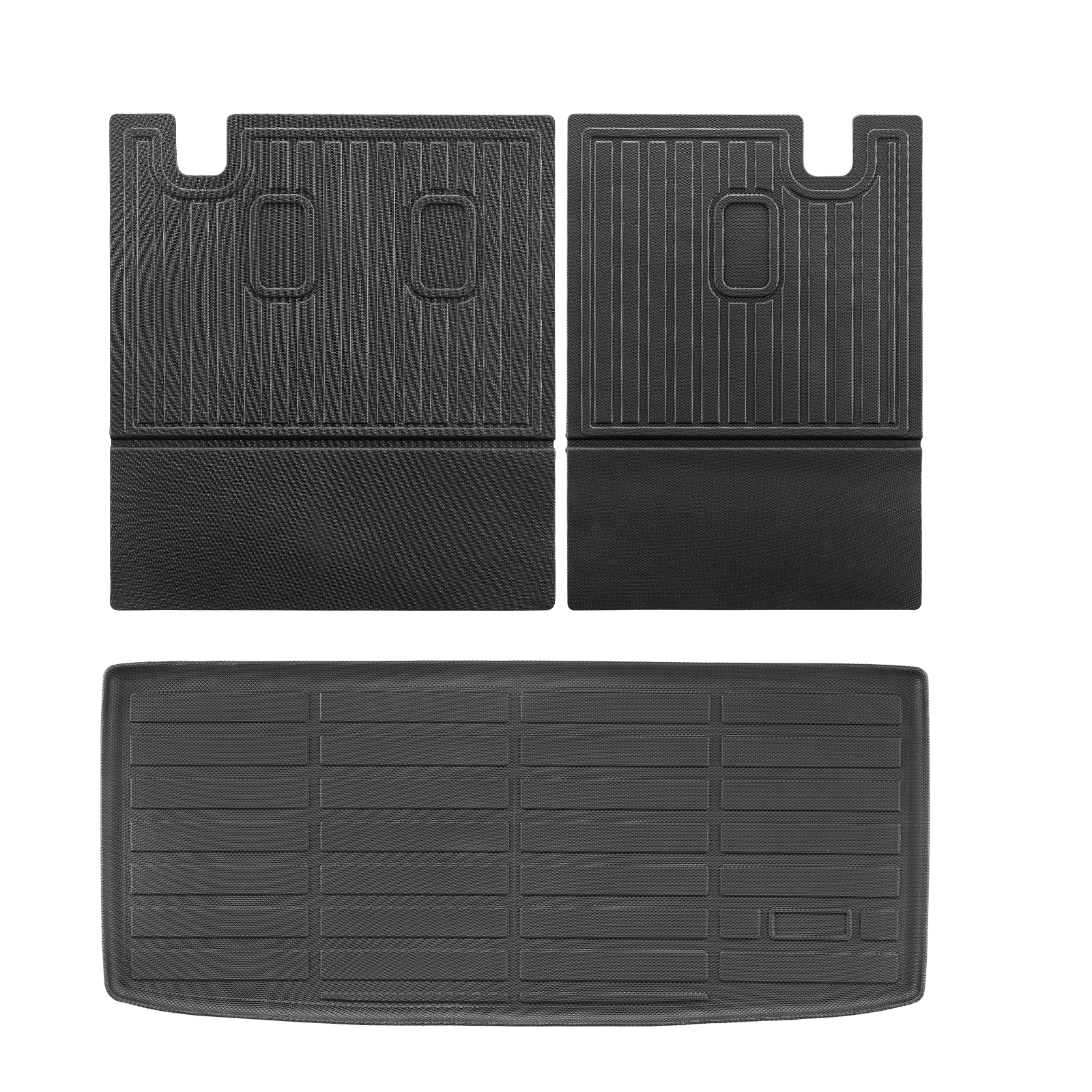 HONGGE Custom Fit TPE Cargo Mat for Honda Pilot 2016-2022 & 2023-2024, Trunk Liner with Backrest Mats, Black
