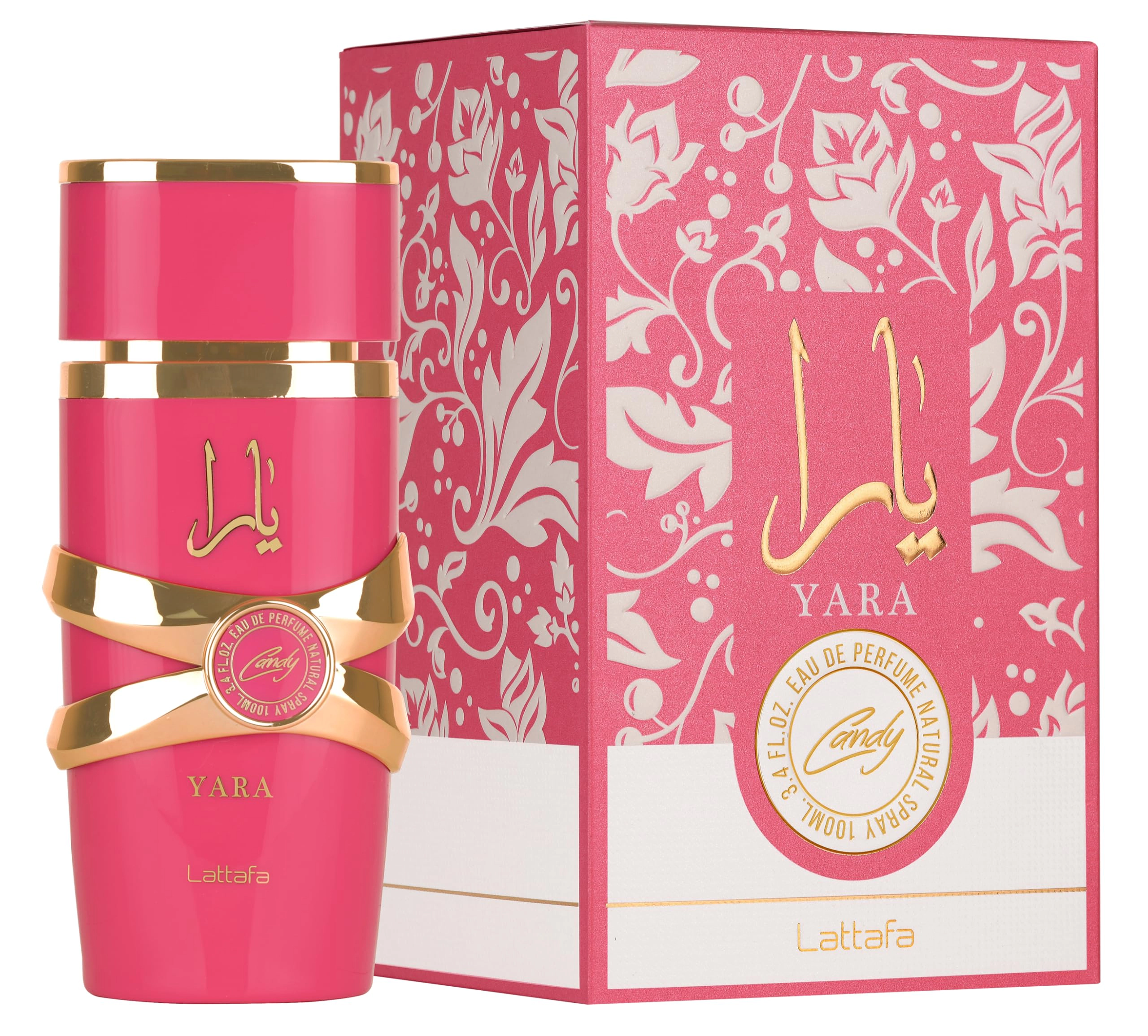 Lattafa Yara Candy Eau de Parfum for Women - 3.4 Fl Oz (100 ml)