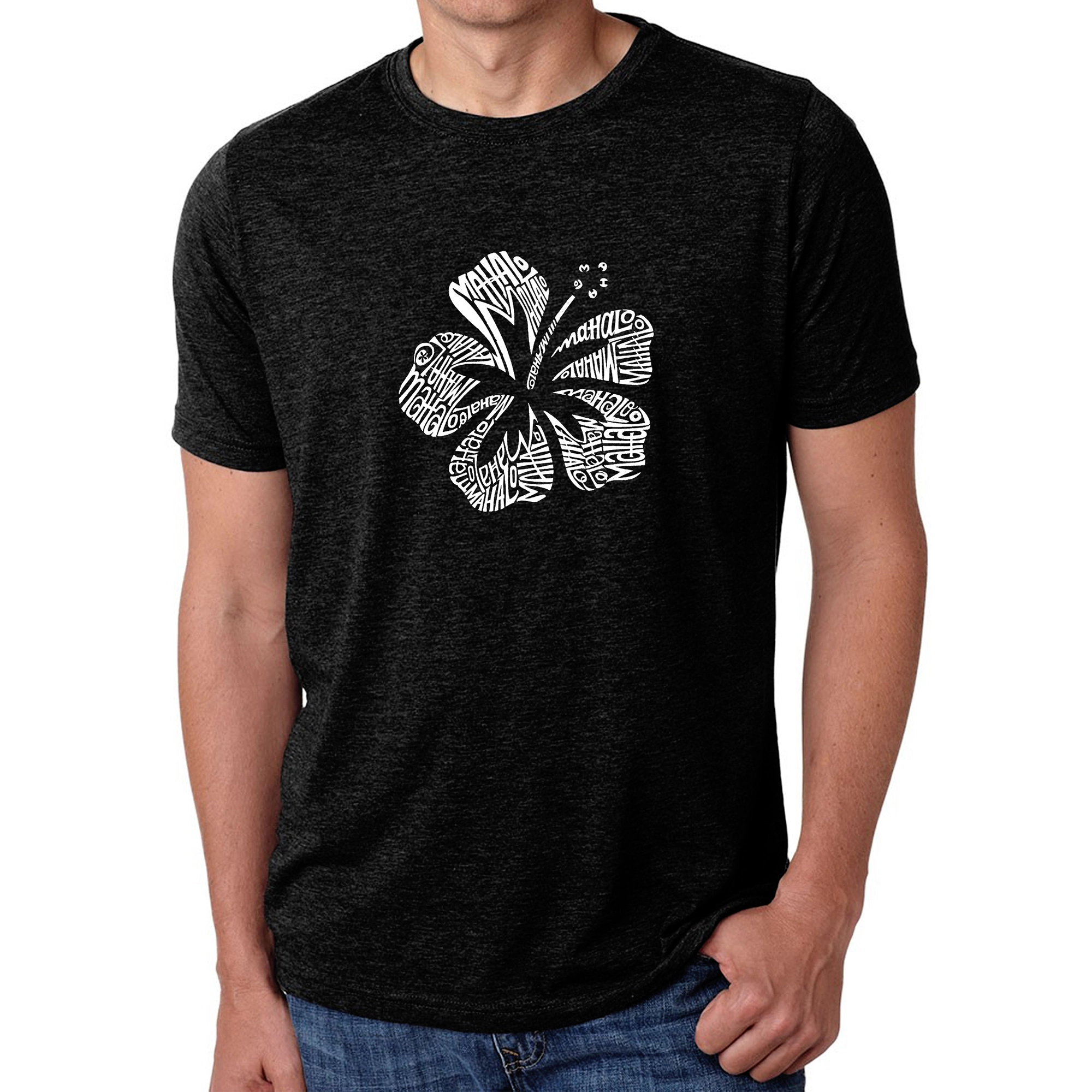 LA Pop Art Men's Cotton-Poly Word T-Shirt - Mahalo