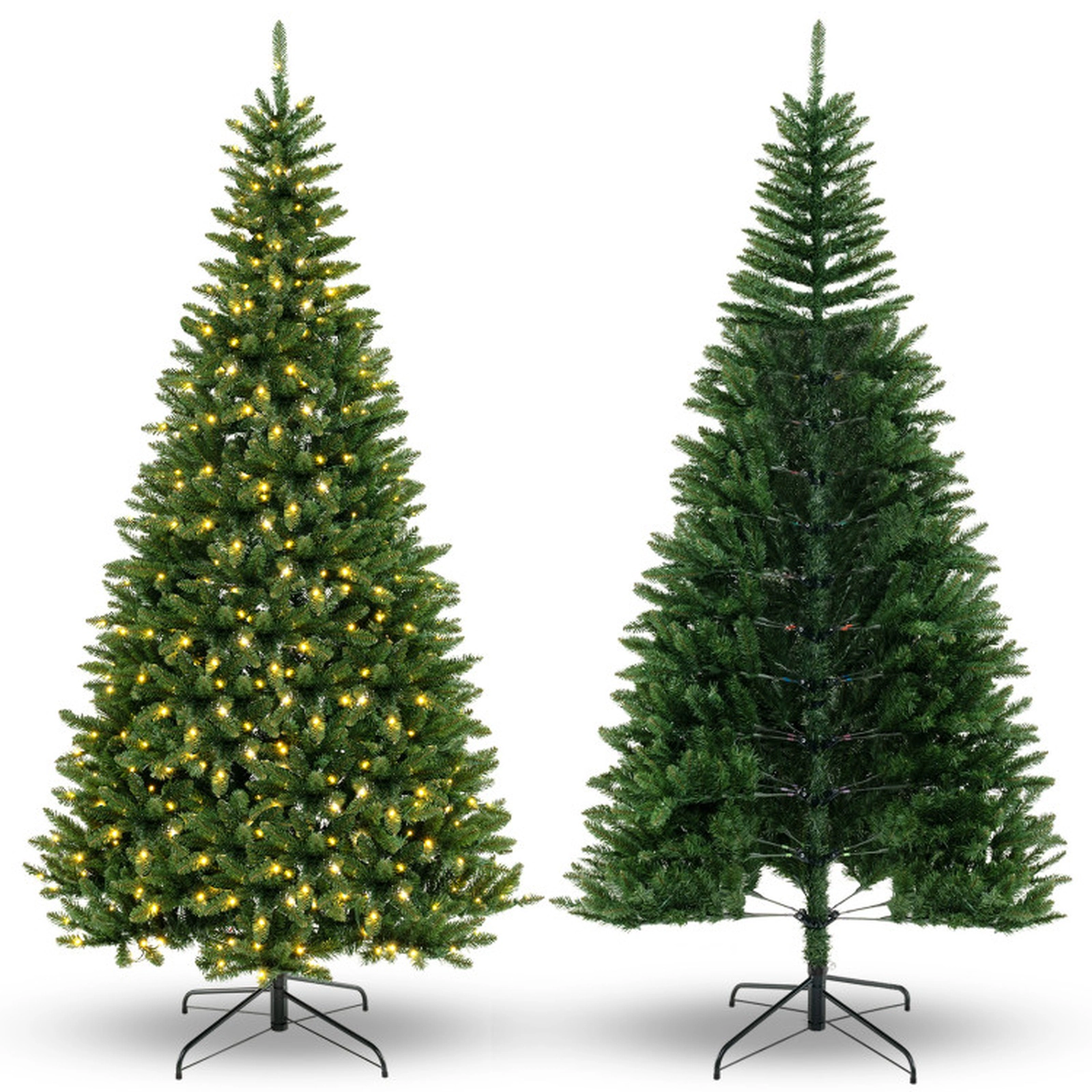SUGIFT 8-ft Corner Pre-Lit Artificial Christmas Tree with 1137 Branch Tips and 360 Warm White LED Lights