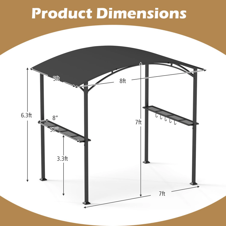 Hivvago Grill Gazebo Outdoor Bbq Canopy With Metal Frame