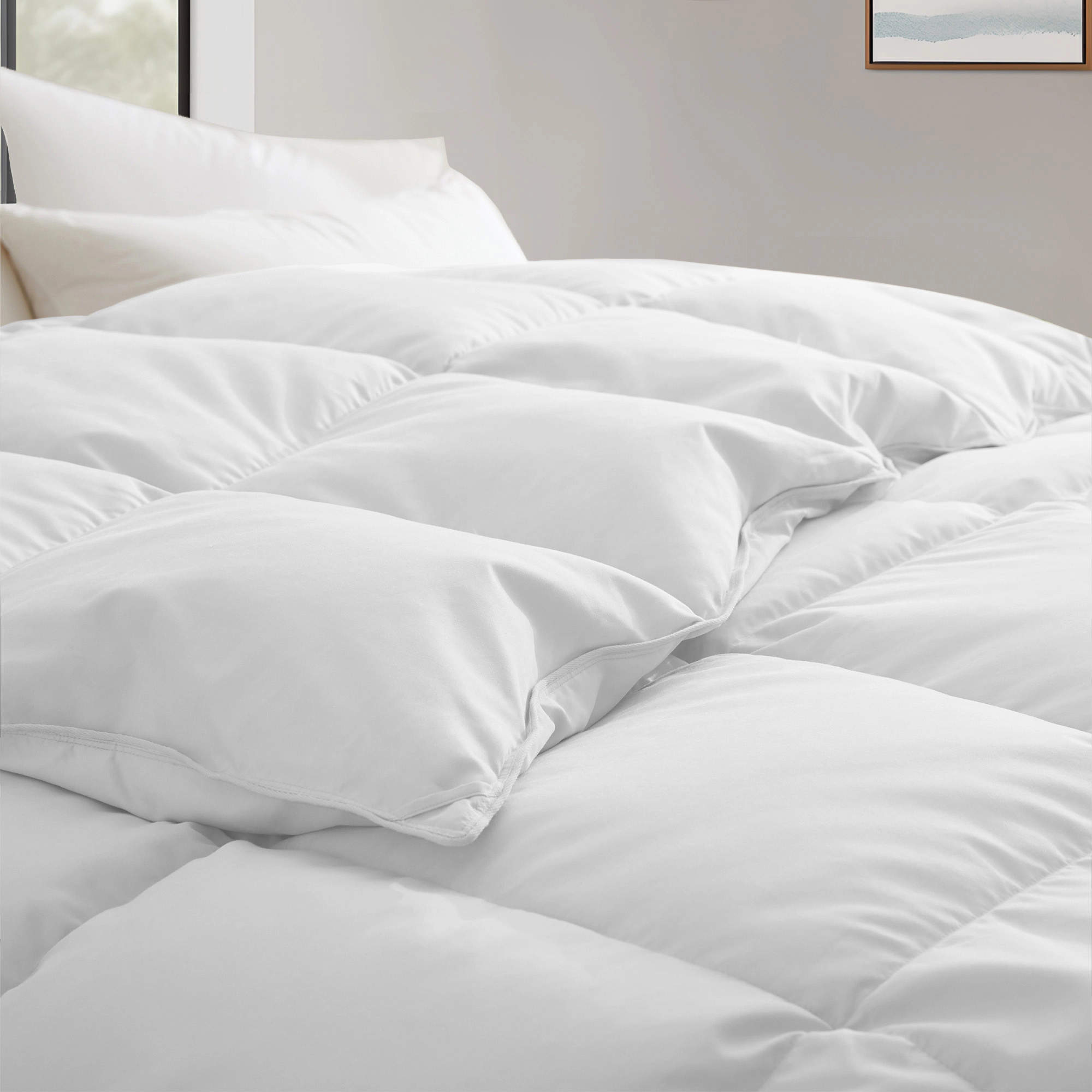 Unikome All Seasons Warmth Premium White Goose Feather Down Fiber Comforter