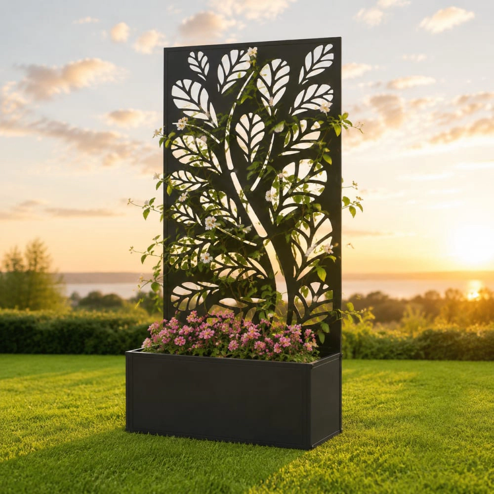 WOW PIONEER Tall Freestanding Metal Rectangular Planter