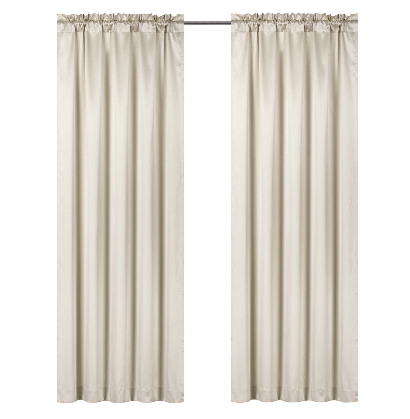 Kate Aurora 1 Piece Beige Regency Lux Rod Pocket Semi Sheer Window Curtain Panel - 84 in. Long