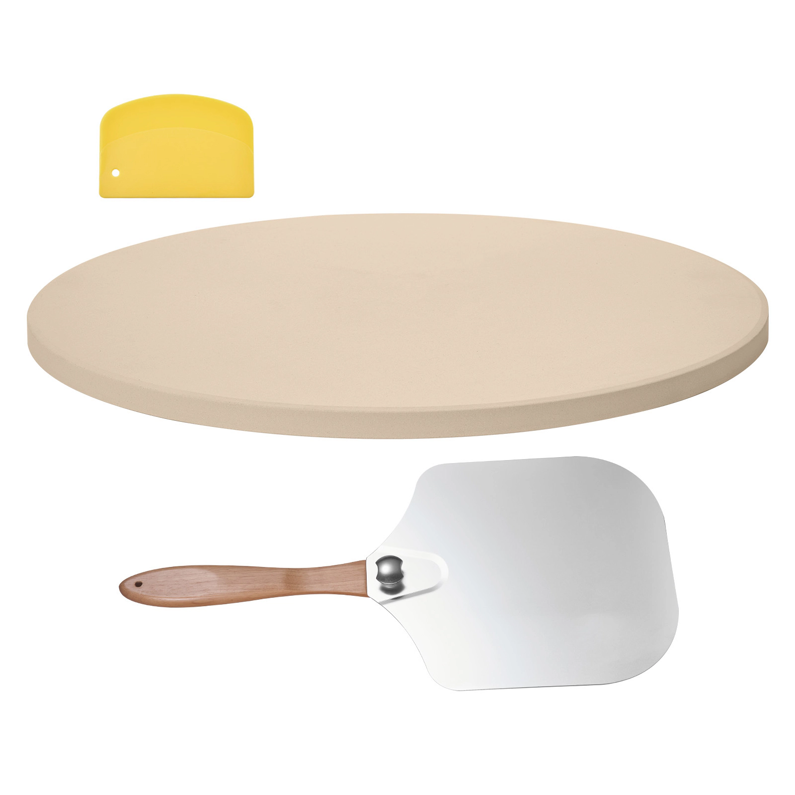 HONGGE Large Cordierite Pizza Stone 1450℉ Heat-Resistant for Oven BBQ