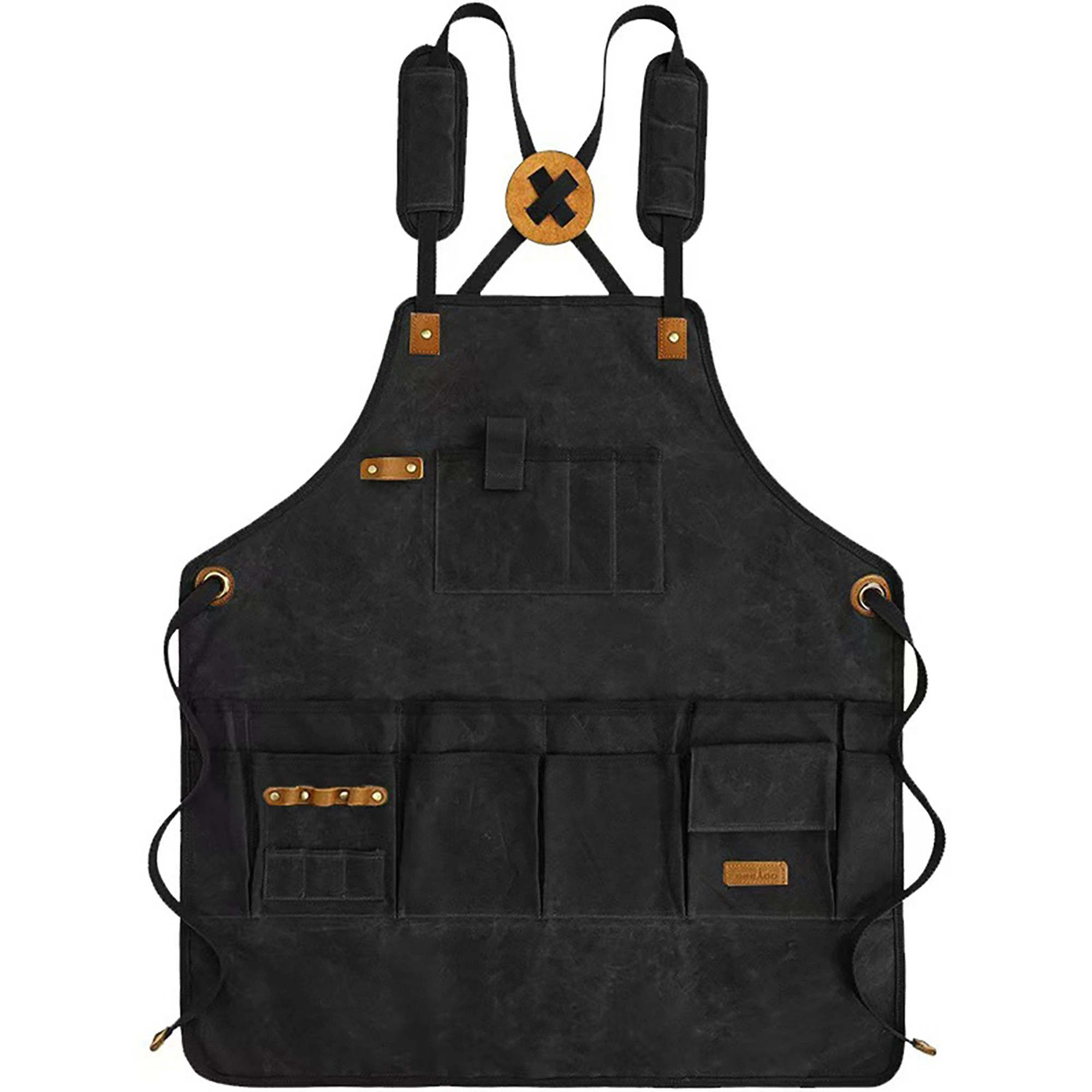 Alilang Unisex Canvas Work Apron with Multiple Tool Pockets Utility for Workshop Kitchen Gardening