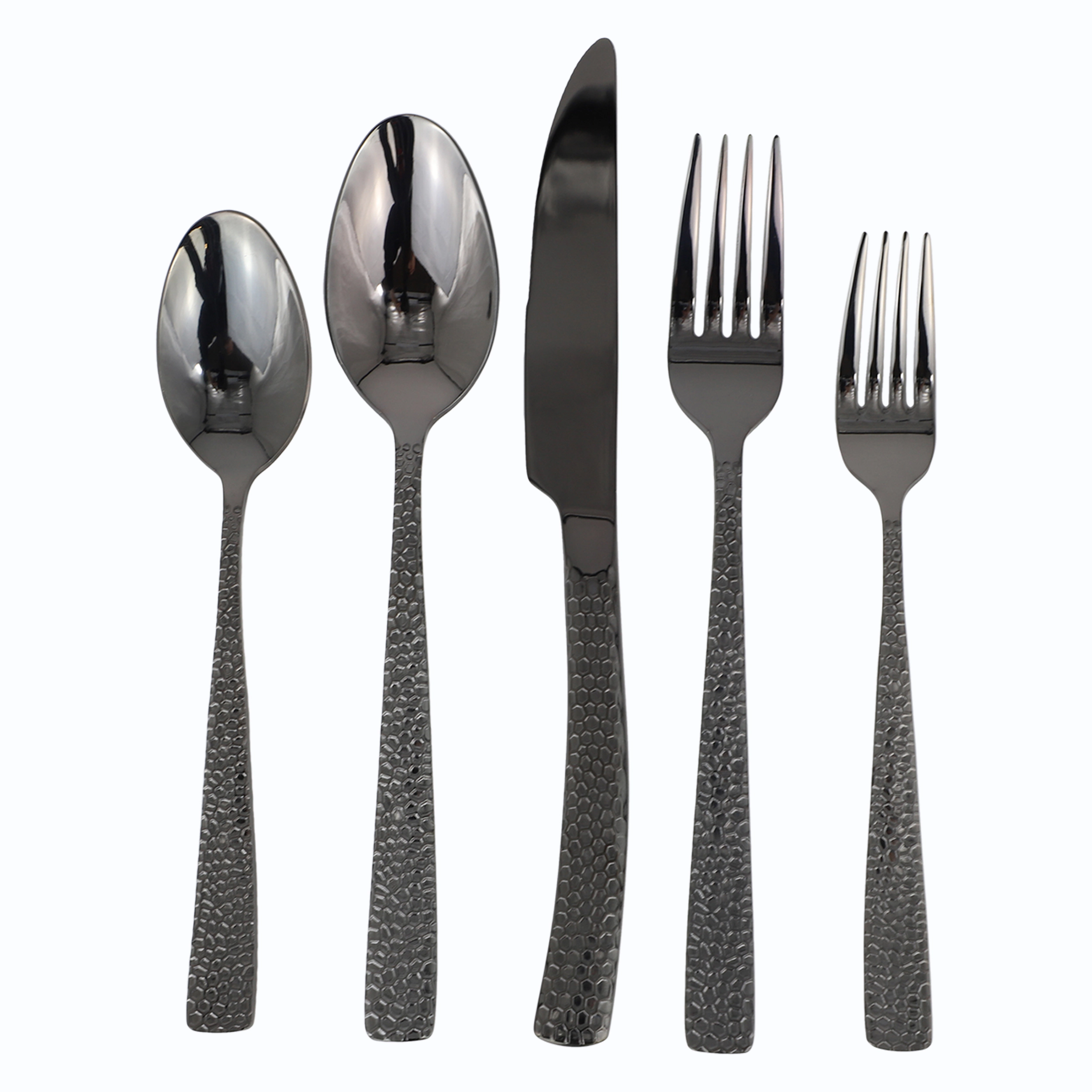 Gibson Elite Stonehenge 20 Piece Flatware Set in Rose Gold