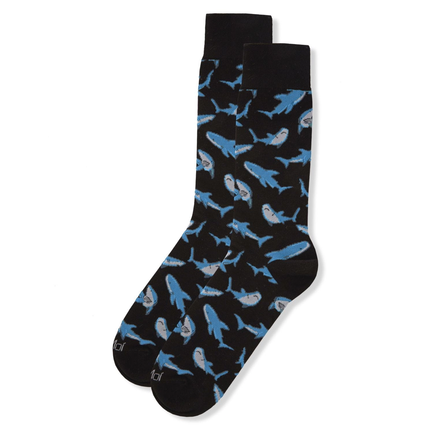 Memoi Men's Shark Attack Bamboo Crew Socks