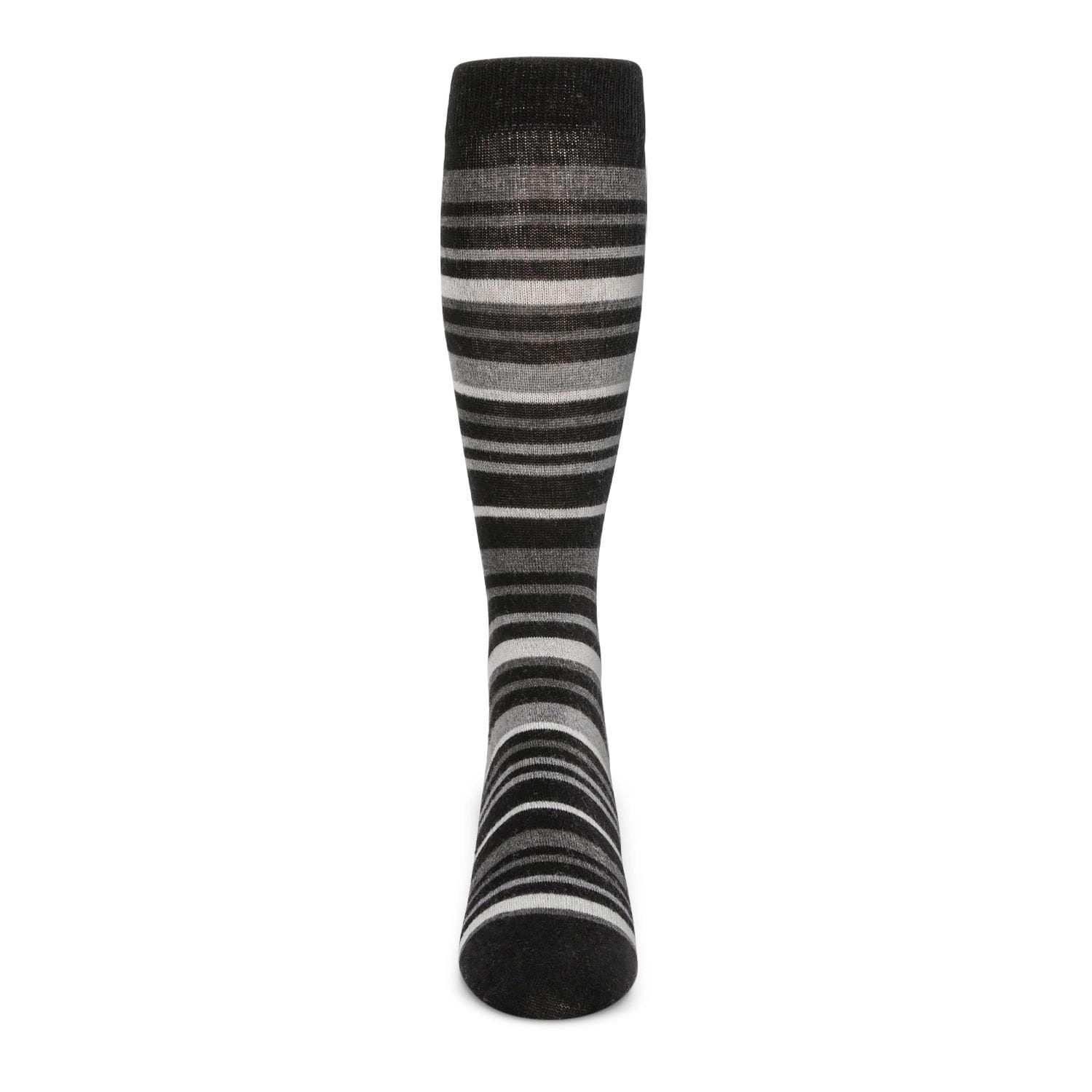MeMoi Men's Slick Stripes Luxuriously Soft Cashmere Blend Crew Socks