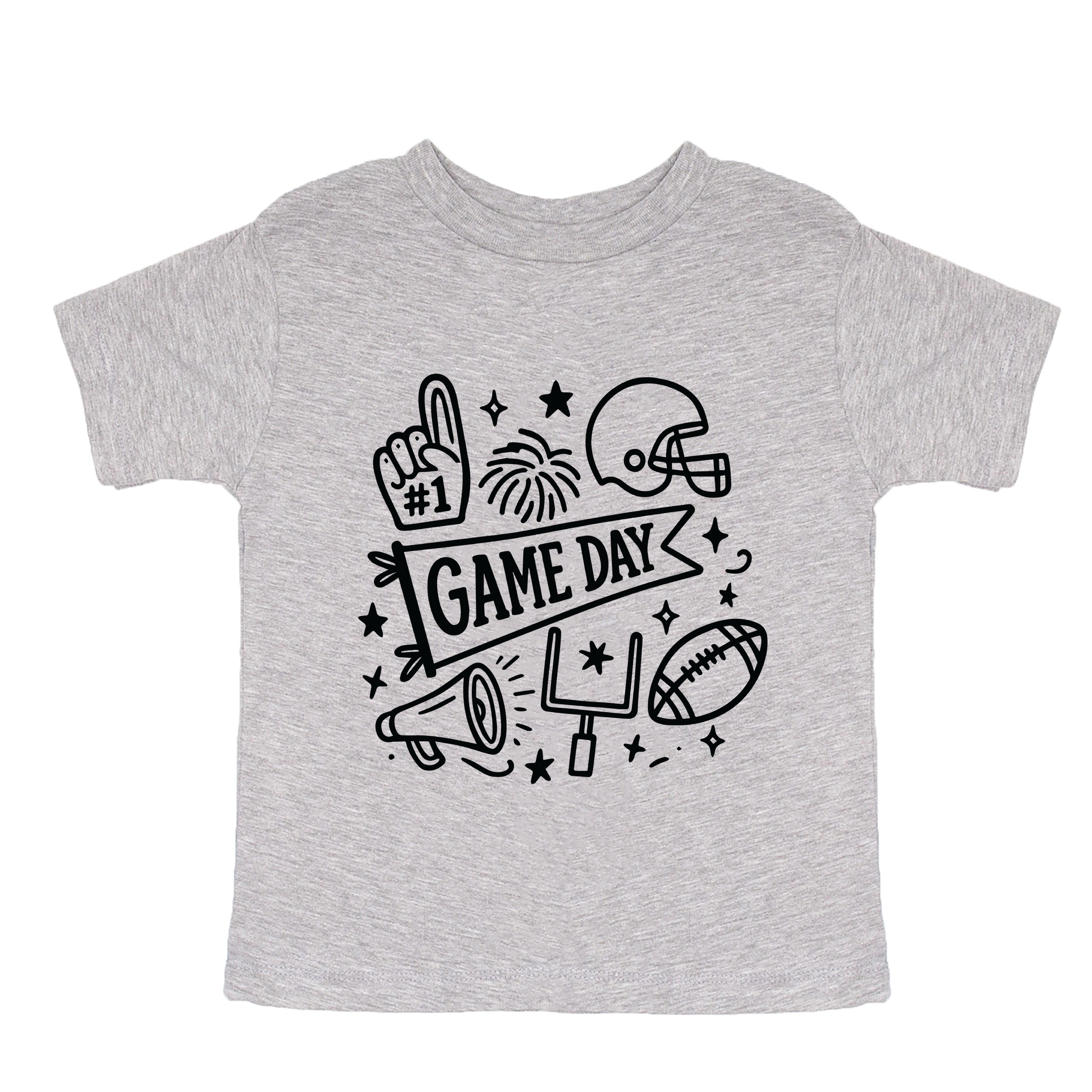 The Juniper Shop - Toddler Short Sleeve Graphic T-Shirt Football Game Day Doodles