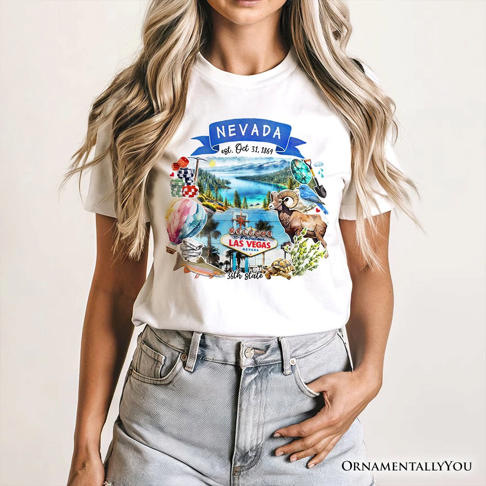 OrnamentallyYou Unisex Artistic Nevada State Themes And Landmarks T-Shirt