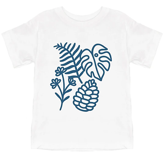 The Juniper Shop - Blue Plants Outline - Toddler Short Sleeve Graphic T-Shirt