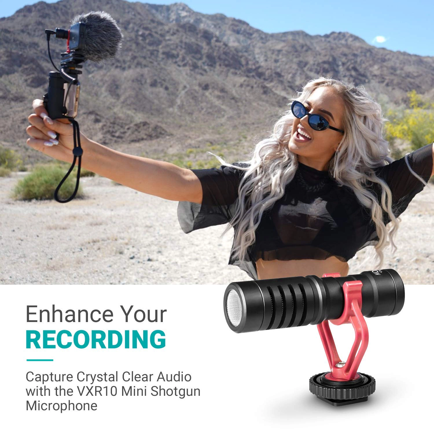 Movo PR-2-PM Smartphone Video Rig with Shotgun Microphone Grip Handle Wrist Strap for Smartphones