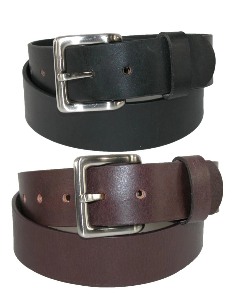 CTM® Men's Leather Bridle Belt with Removable Buckle (Pack of 2)