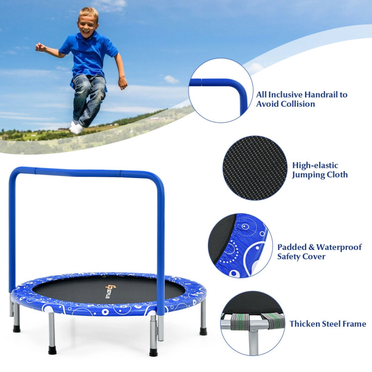 Hivvago 36 Inch Kids Trampoline Mini Rebounder with Full Covered Handrail
