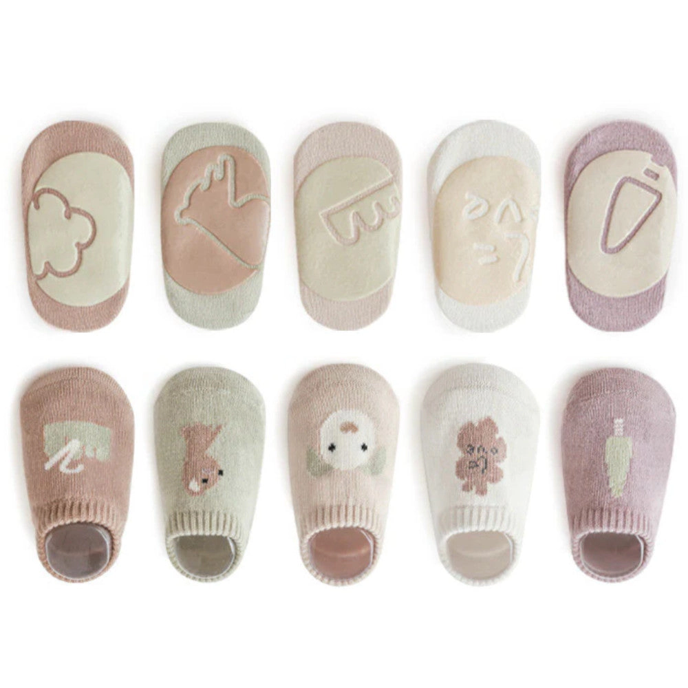 MyKids-USA Toddler Embroidered Animal Non-Slip Floor Socks
