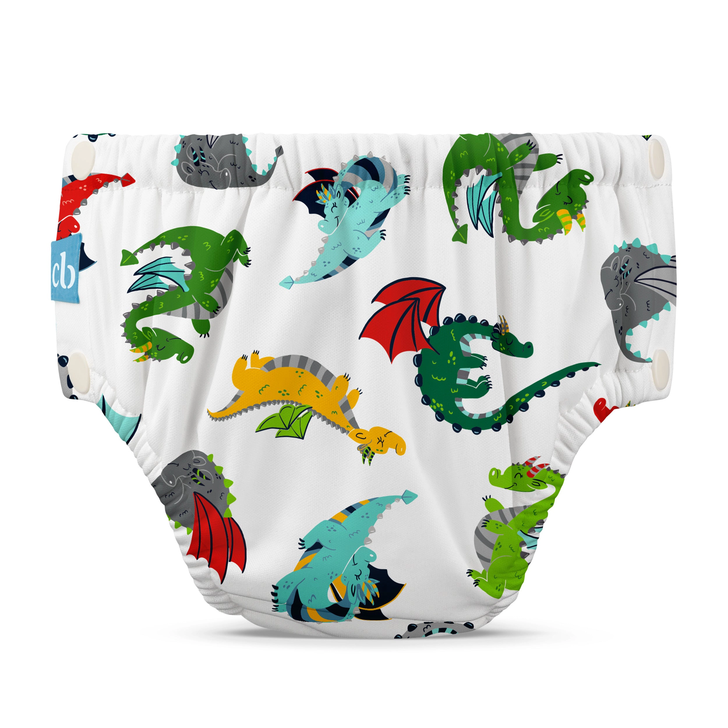 Charlie Banana Reusable Potty Training Pants Medium - Mr Dragon, Snaps Side Closure