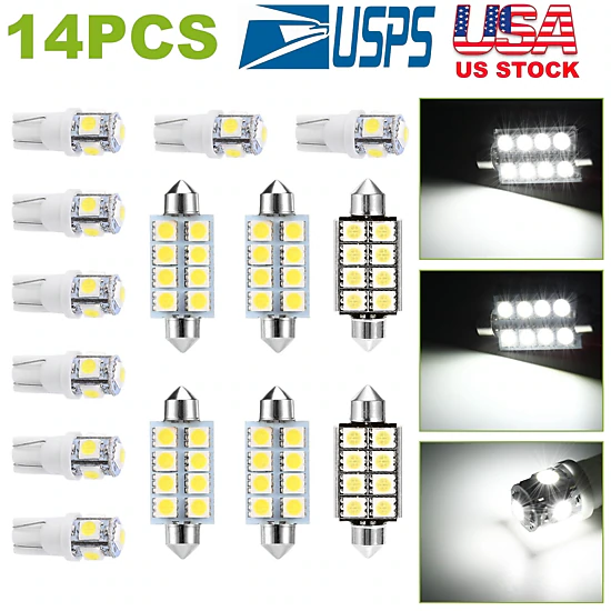 GBruno 14-Piece LED Interior Car Light Bulb Kit