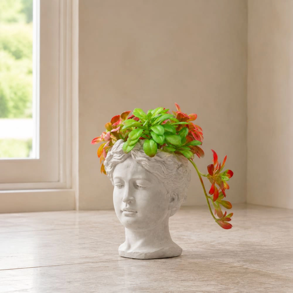 WOW PIONEER Solid Cement Decorative Planter Pot