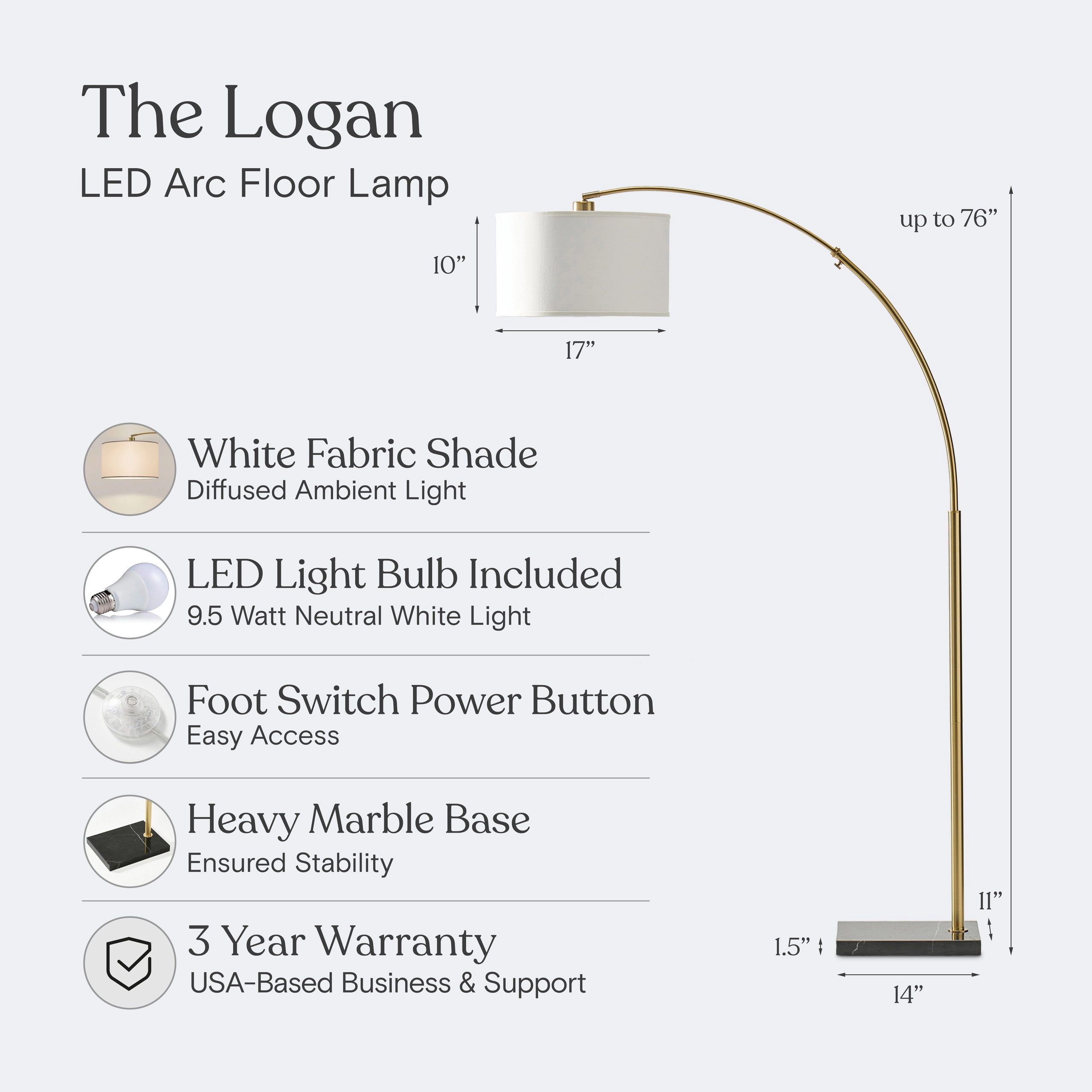 Brightech Logan Extendable Drum Floor Lamp