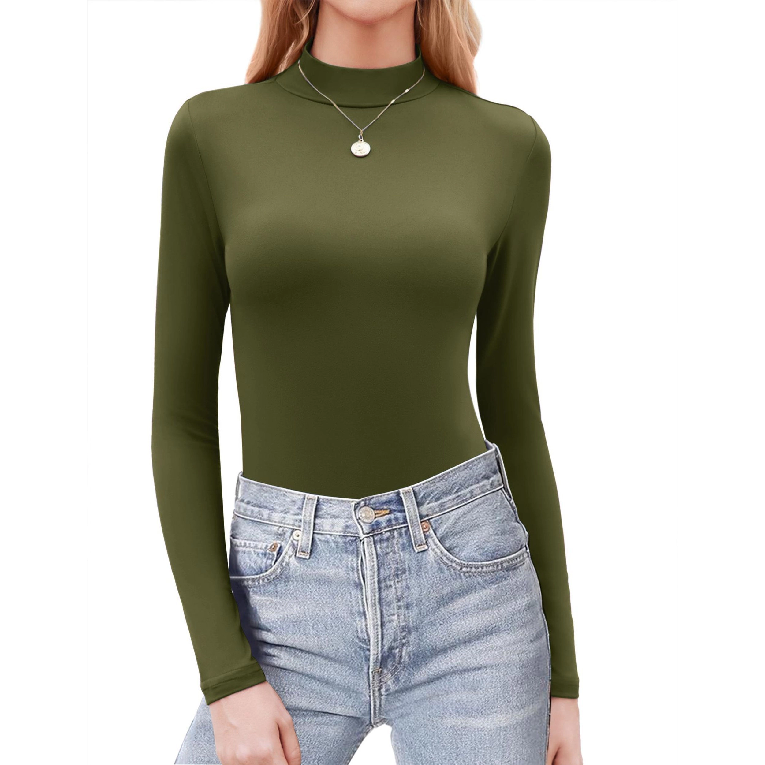 Zeagoo Women Slim Fit Mock Neck Undershirt