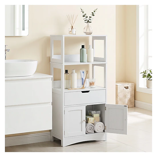 Glintex 48-Inch Bathroom Cabinet with Anti-Fall Baffles Drawer and 2 Doors