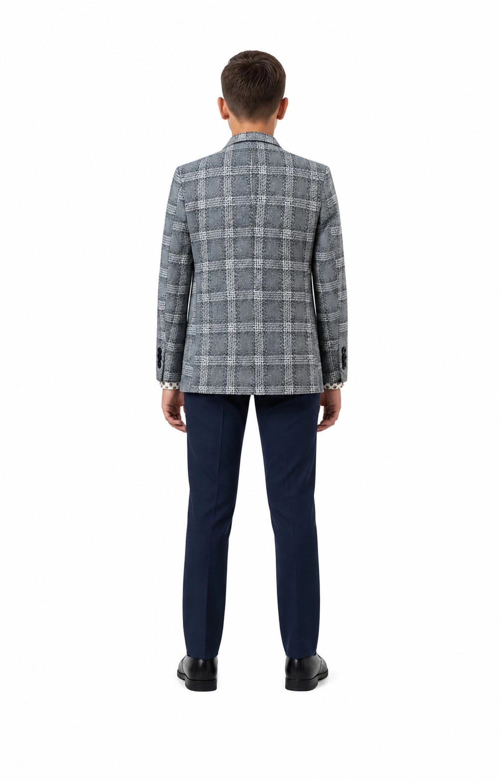 Elie Balleh Boys Slim Fit Checke Blazer