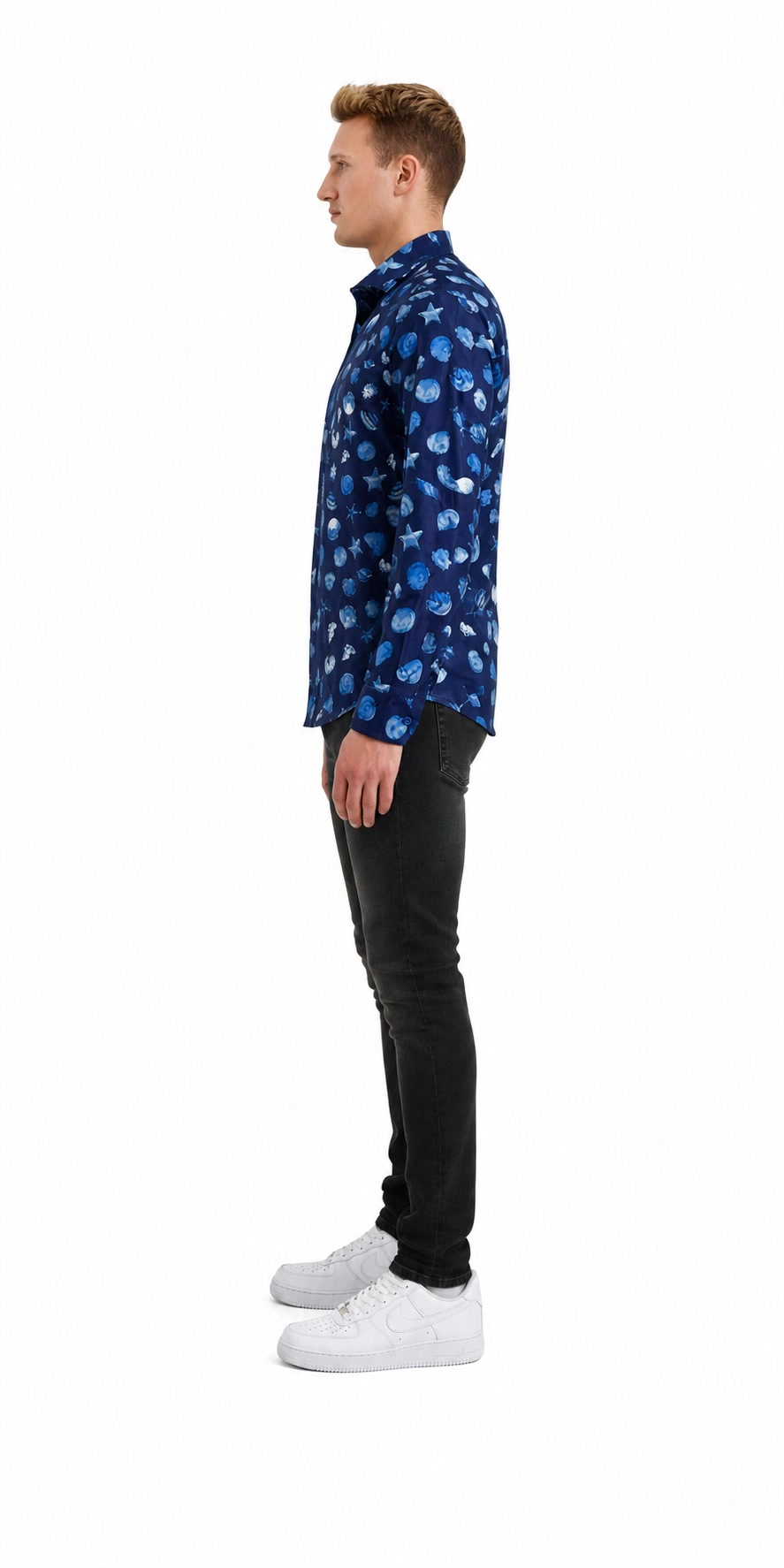 Elie Balleh Slim Fit Mens Sea Shell Print Shirt