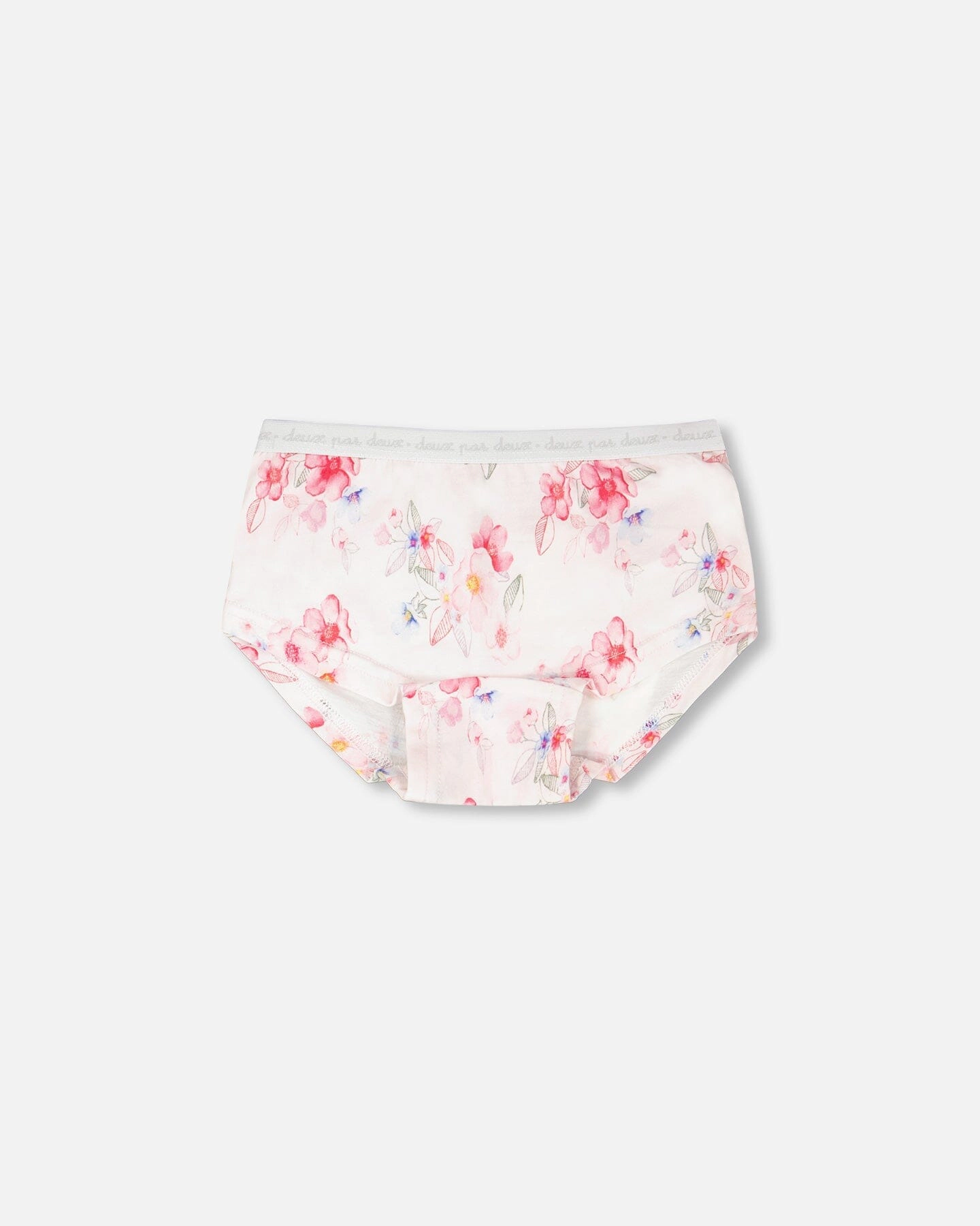 Deux par Deux Girls Organic Cotton Boyshort Panty Printed Flowers