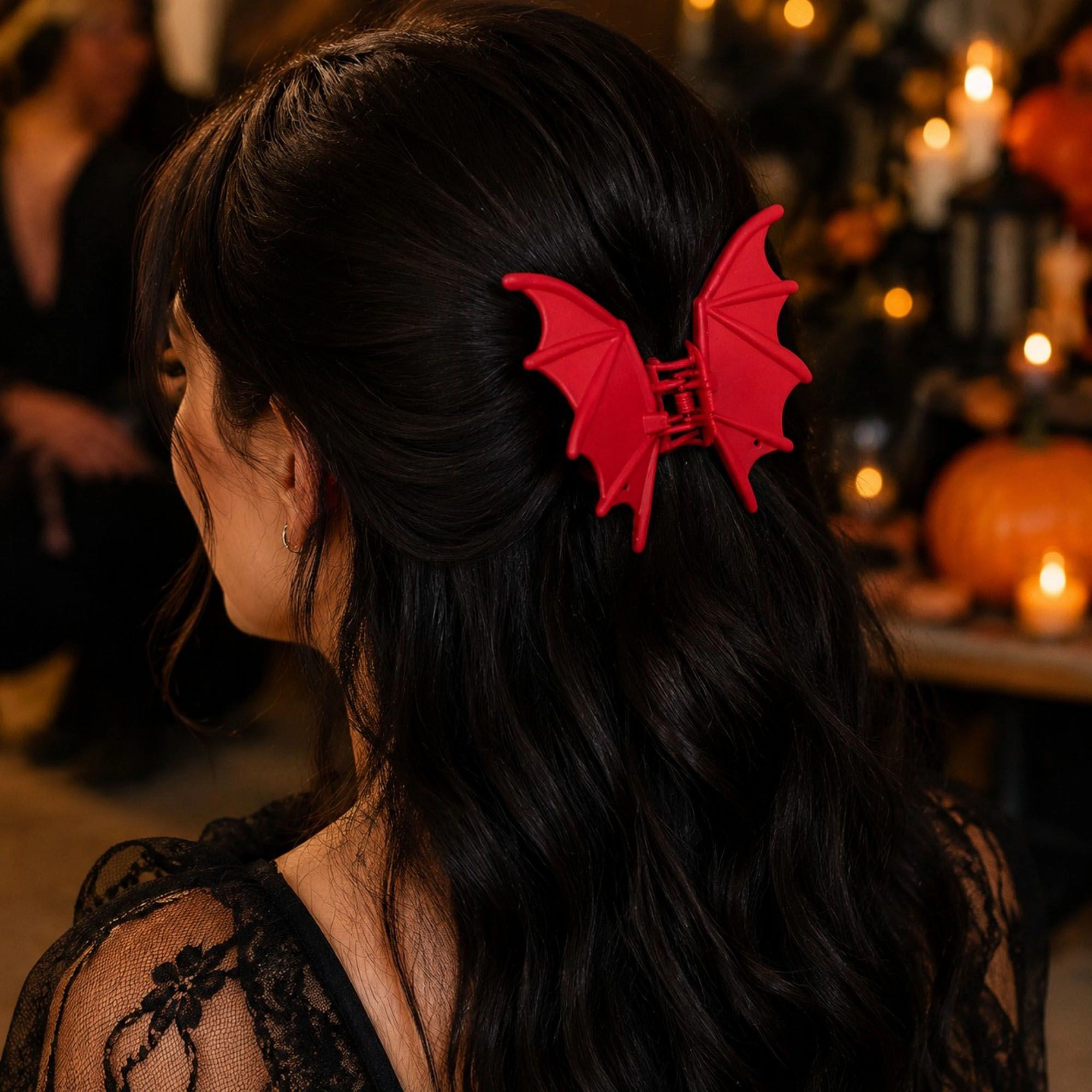 Alilang Women's 3-Piece Halloween Bat Wing Costume Hair Claw Clip Set