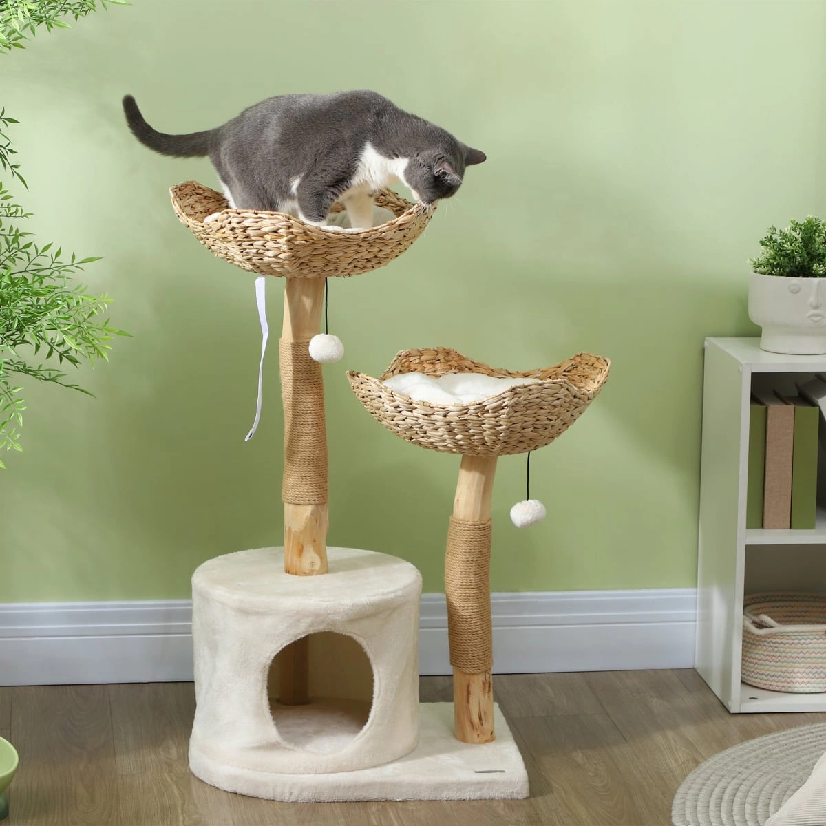 212 Main Paw Hut 37 in. Modern Cat Tree