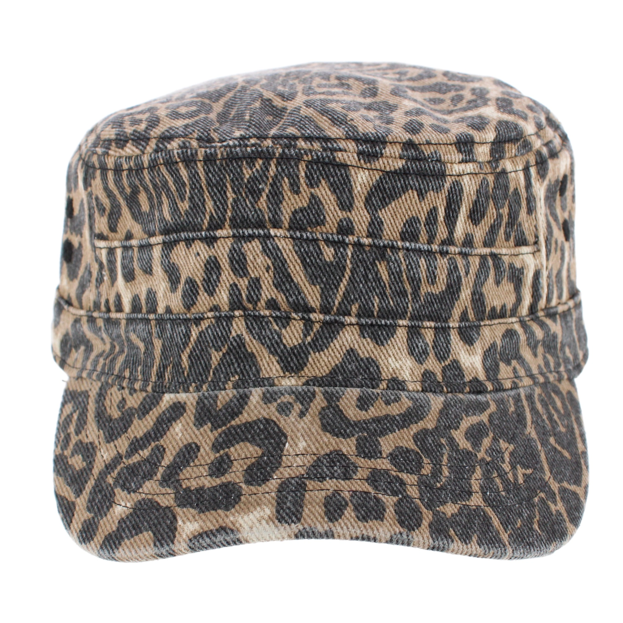CTM Women's Leopard Print Cadet Hat