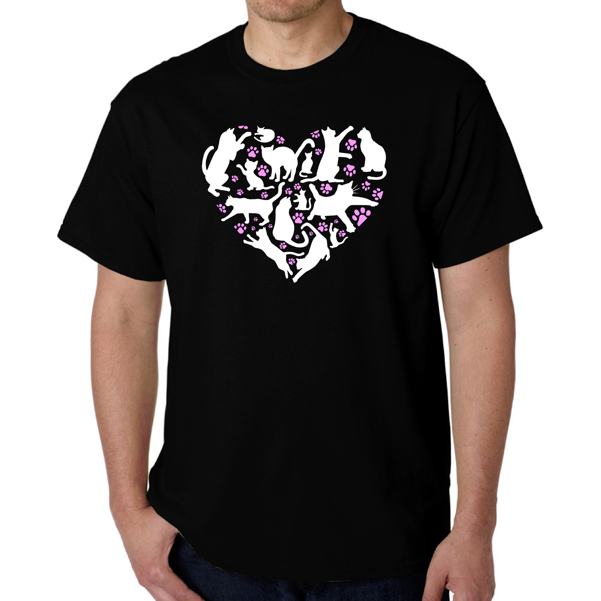 LA Pop Art Men's T-Shirt - Cat Heart Word