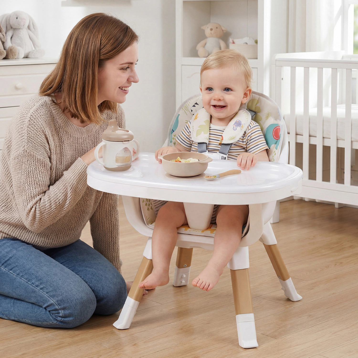 SlickBlue Unisex Convertible Adjustable Kids High Chair