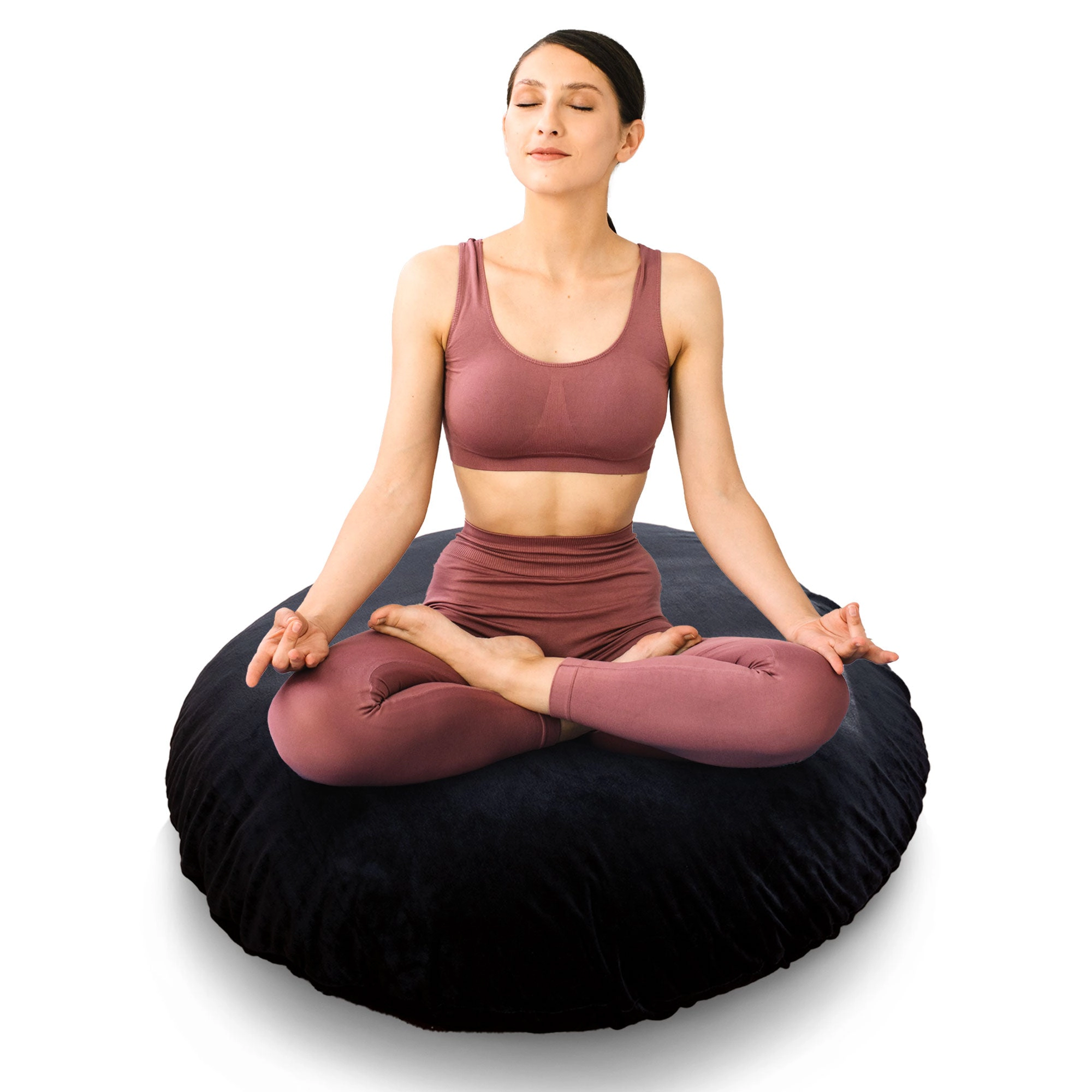 Cheer Collection 36" Round Floor Meditation Pillow and Yoga Cushion with Insert