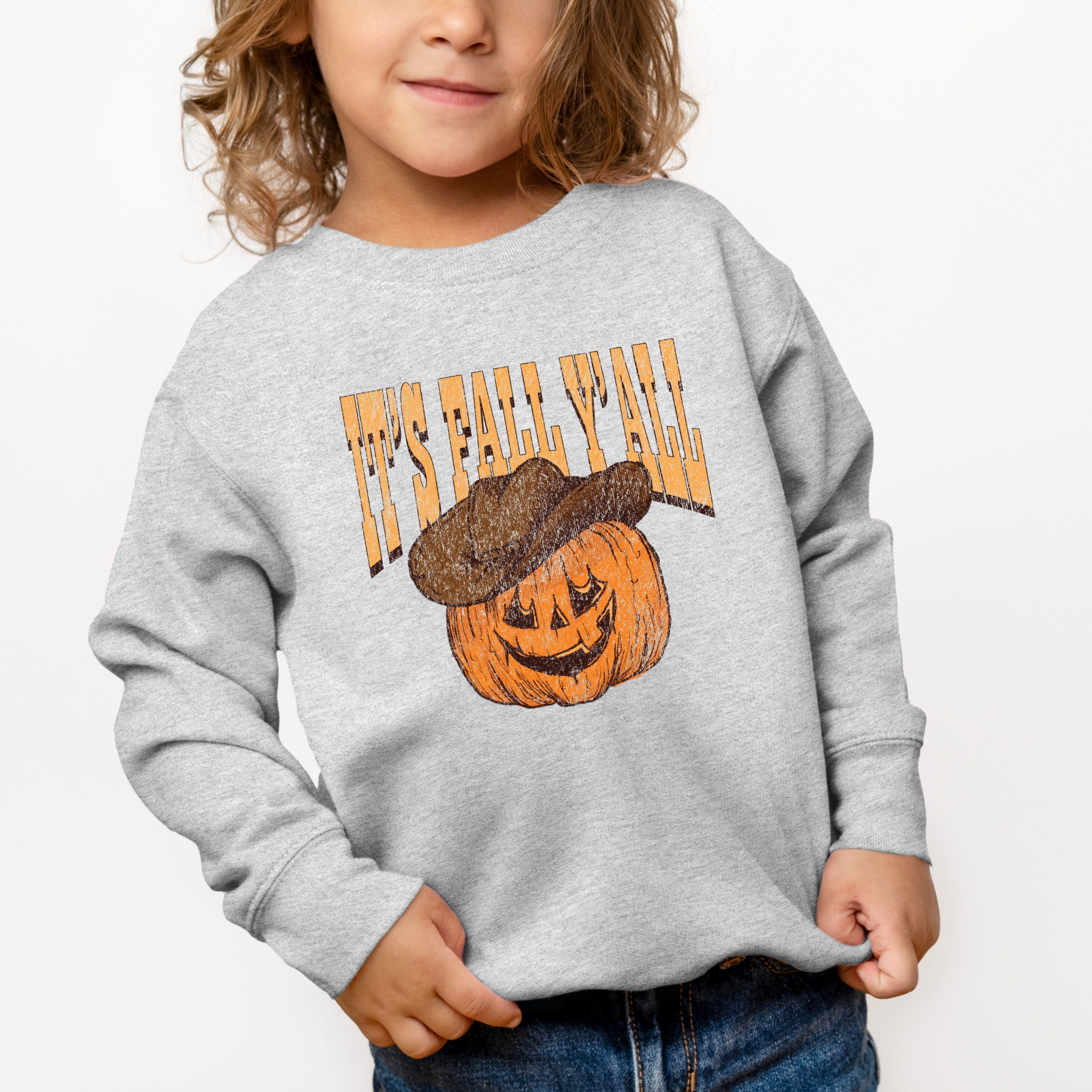 The Juniper Shop - Toddler Graphic Sweatshirt It's Fall Y'all Jack-O-Lantern