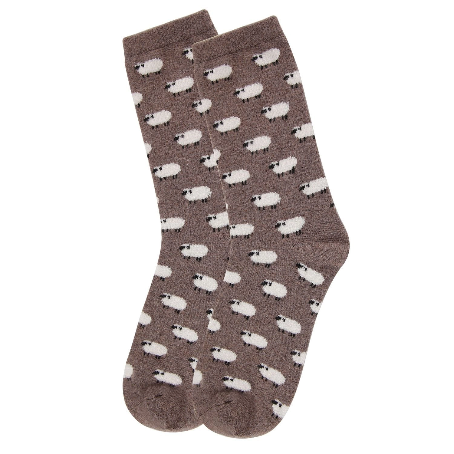 MeMoi Women's Soft White Sheep Cashmere Blend Crew Socks