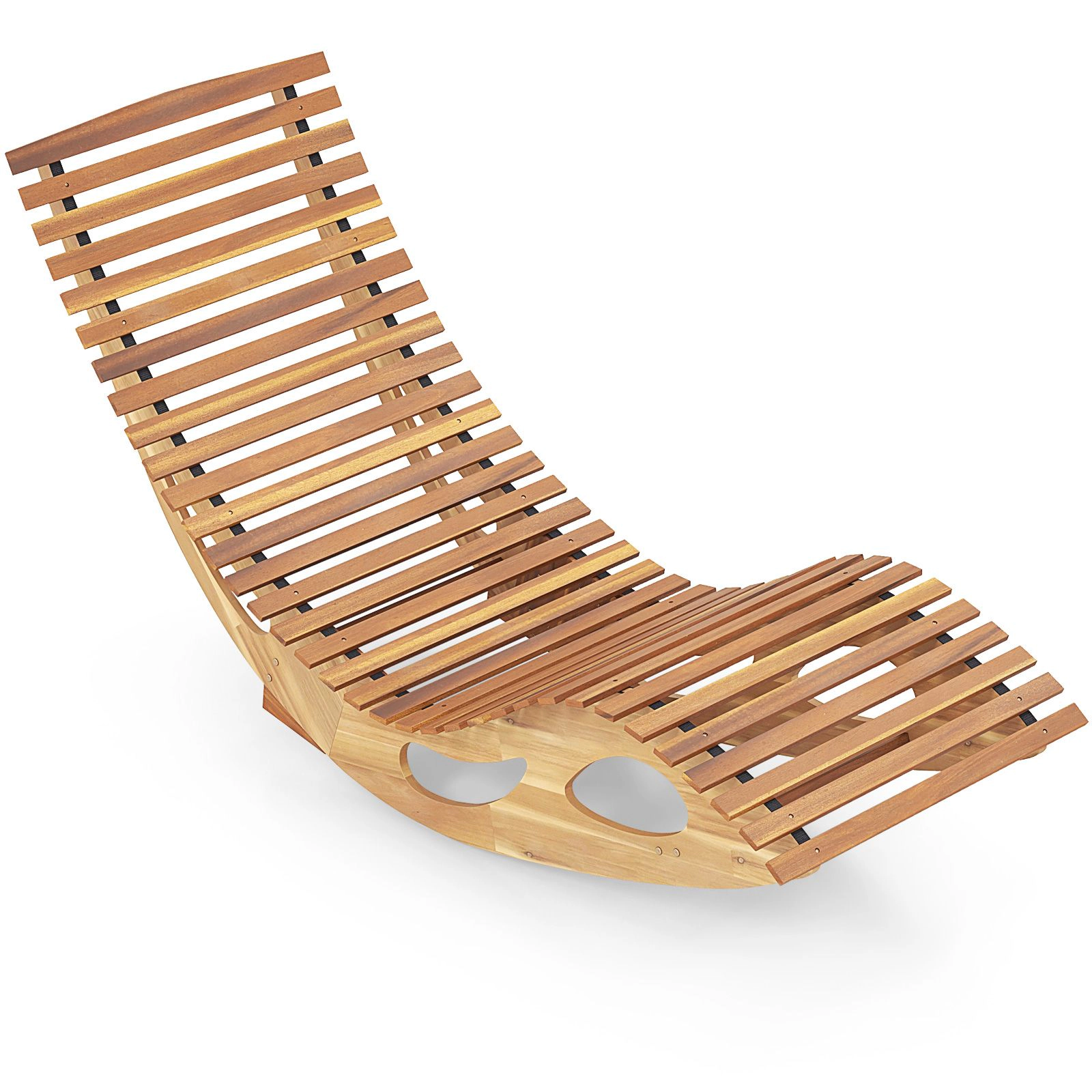 SlickBlue Patio Rocking Lounger Chair with Ergonomic Seat