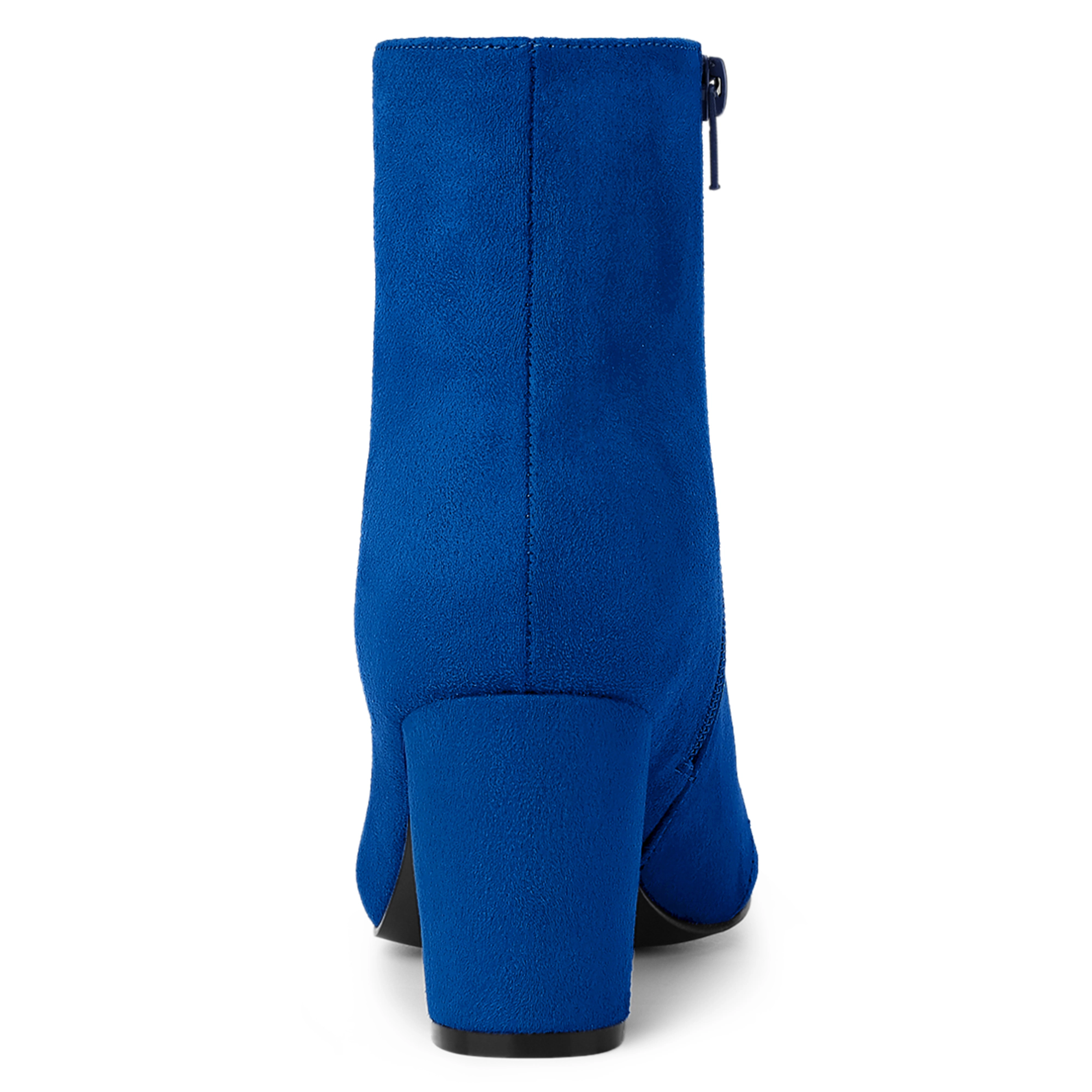 BLISSFUL STEP Women's Chunky Heels Zipper Ankle Boots