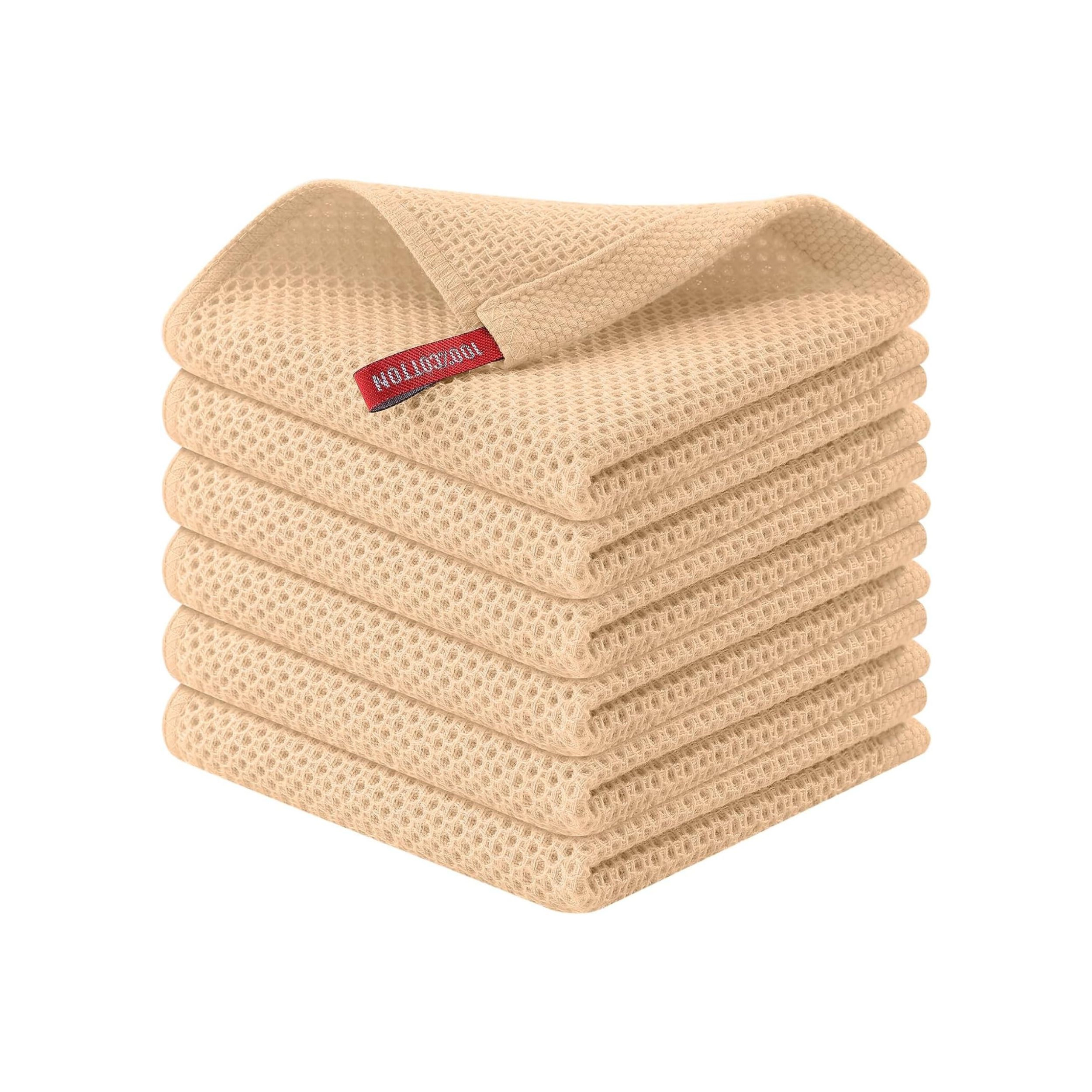 Stock Preferred Pack of 6 Cotton Waffle Kitchen Dish Towels 12x12 Inch