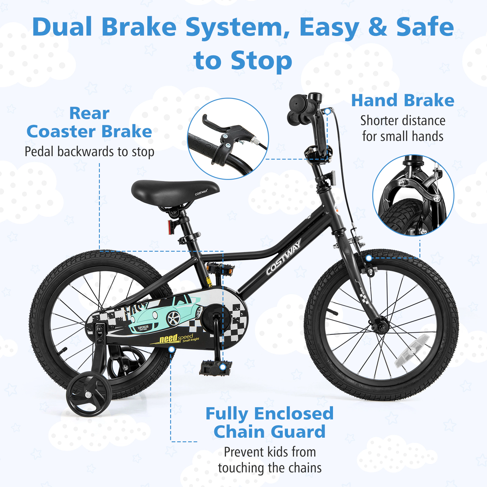 LJG Kids Bike Adjustable with Low-Step Frame