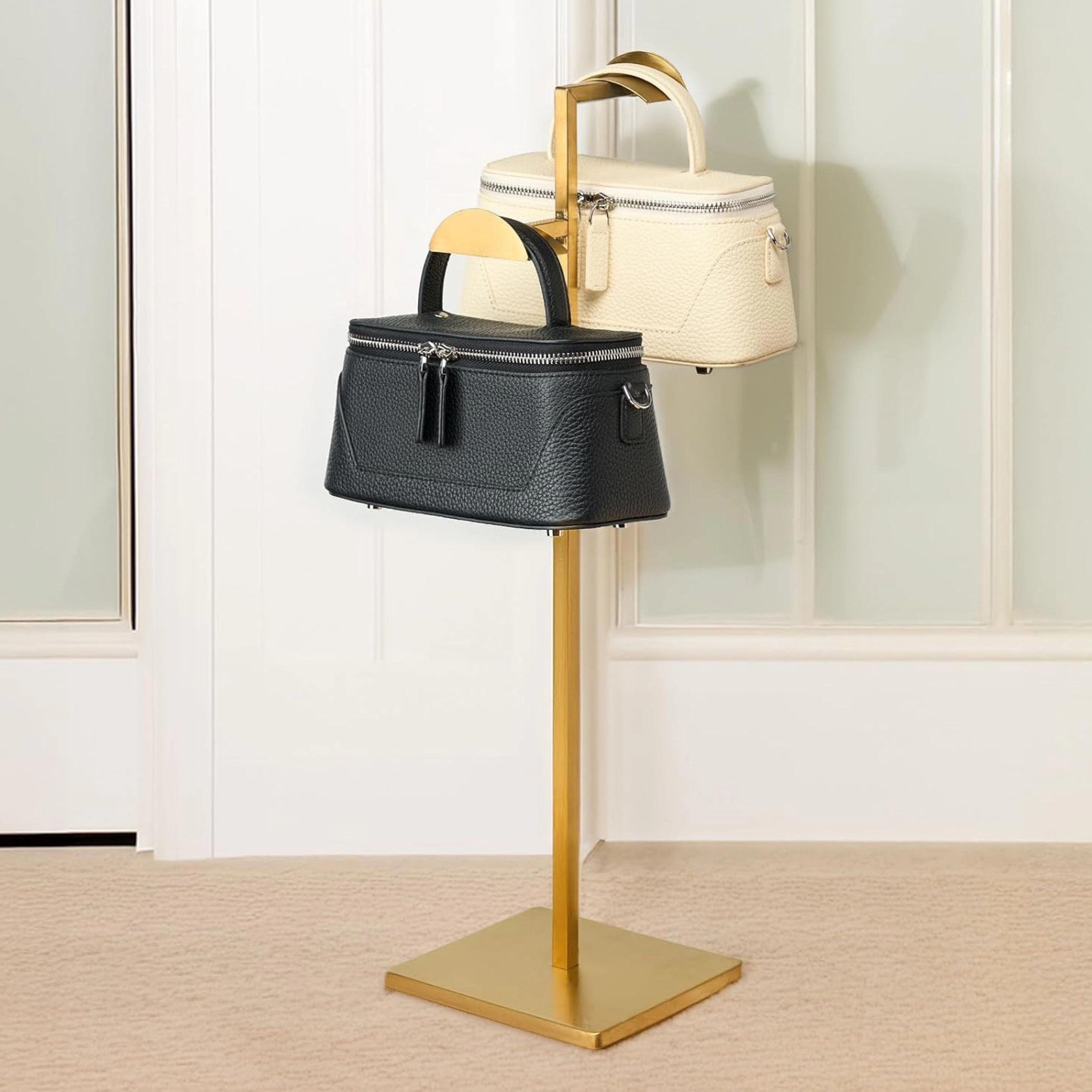 Stock Preferred Pack of 2 Adjustable Stainless Steel Purse Display Stand Two Tier Handbag Holder