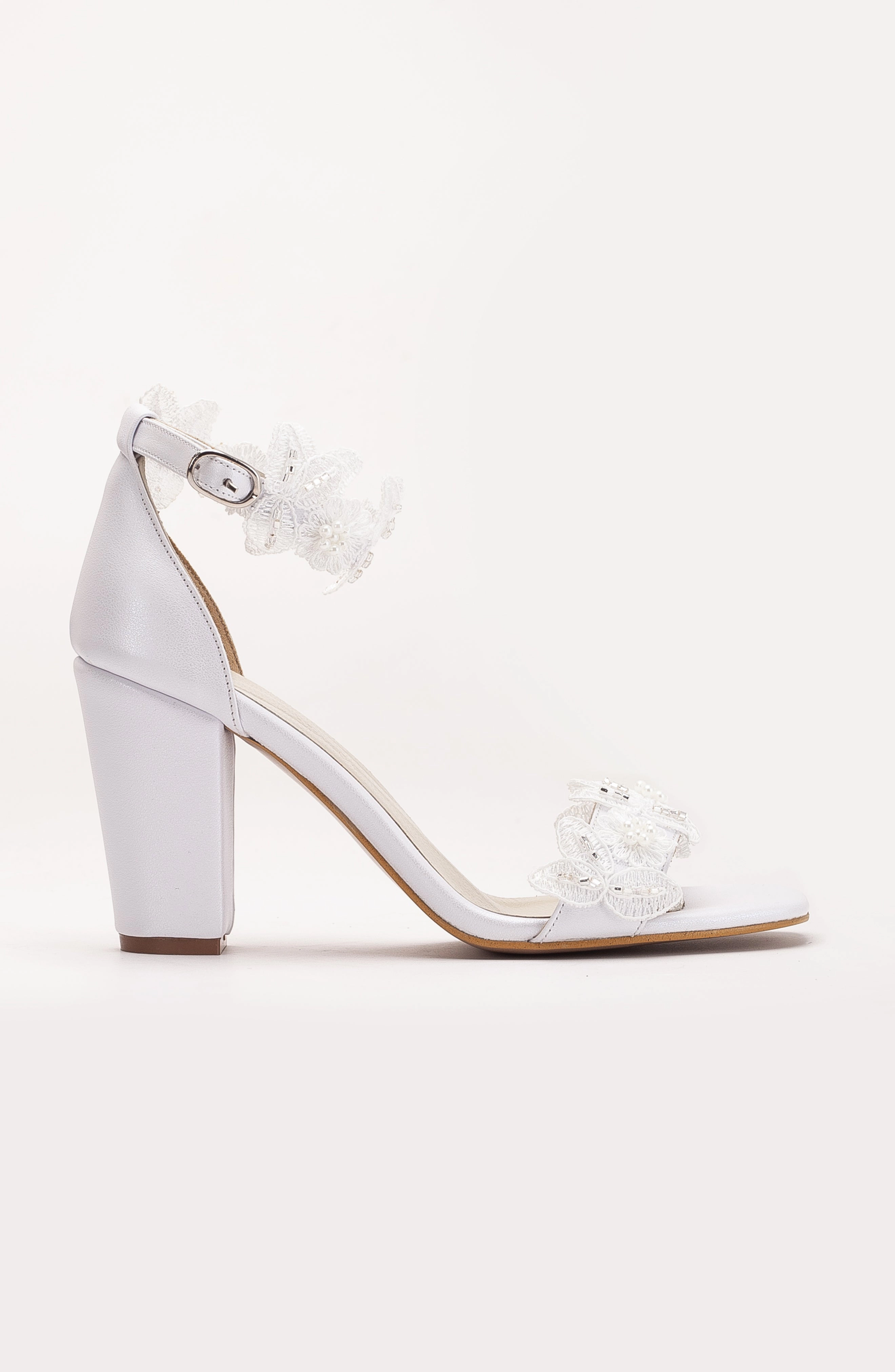 Forever & Always Womens Vivian Lace Bridal Leather Sandals